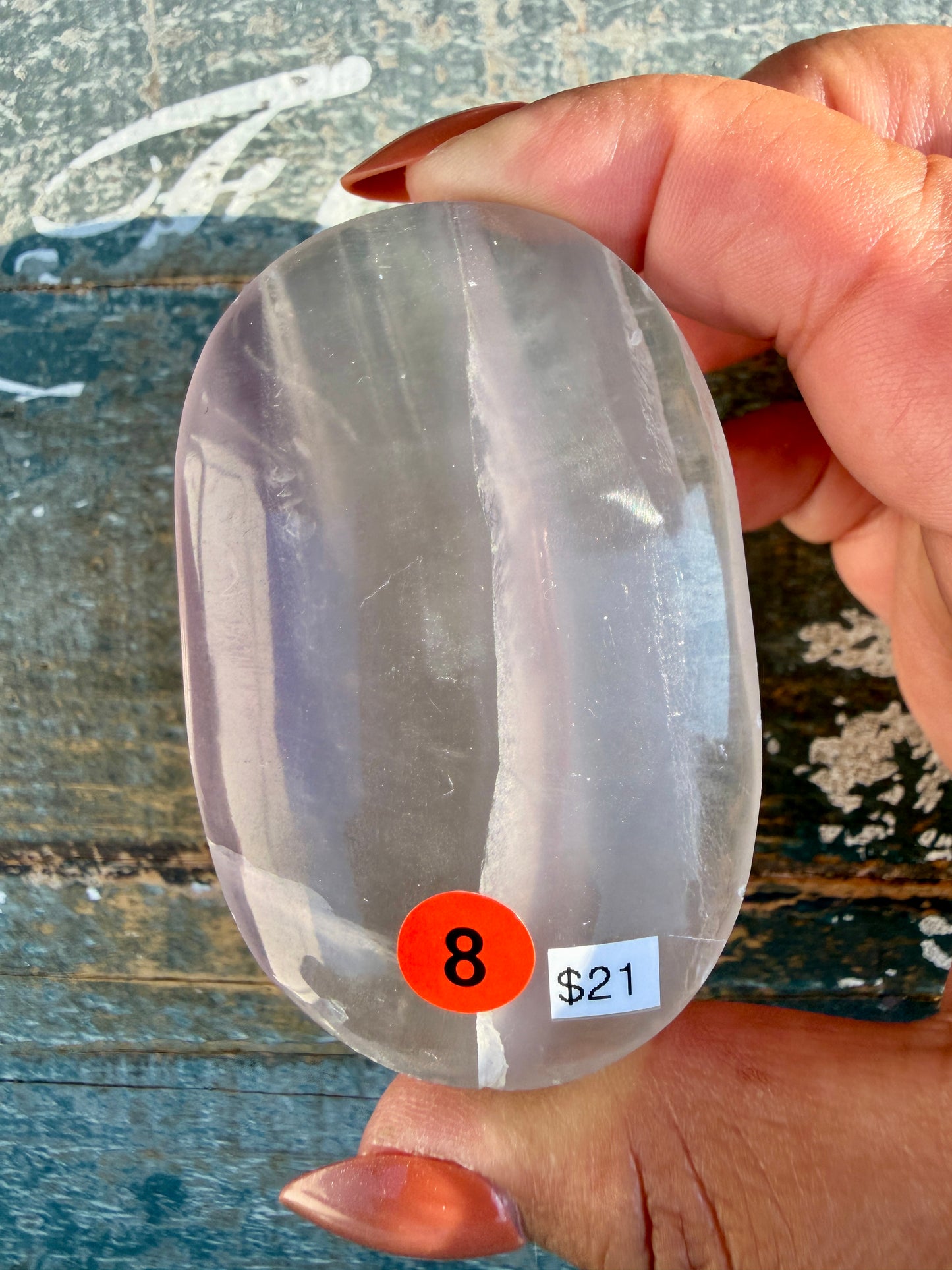 Gorgeous Yttrium Fluorite Palm Stone | Opt 8
