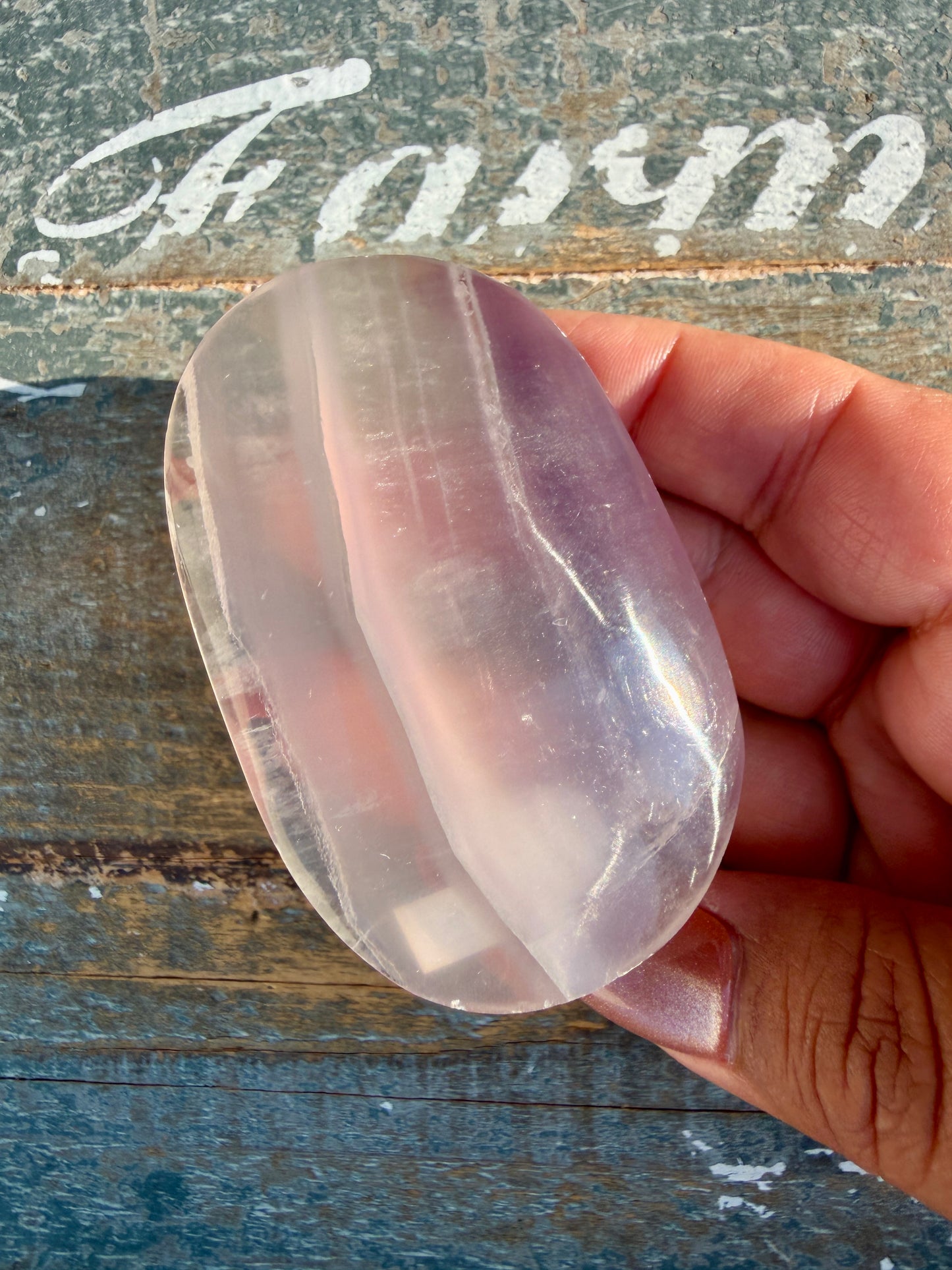 Gorgeous Yttrium Fluorite Palm Stone | Opt 8