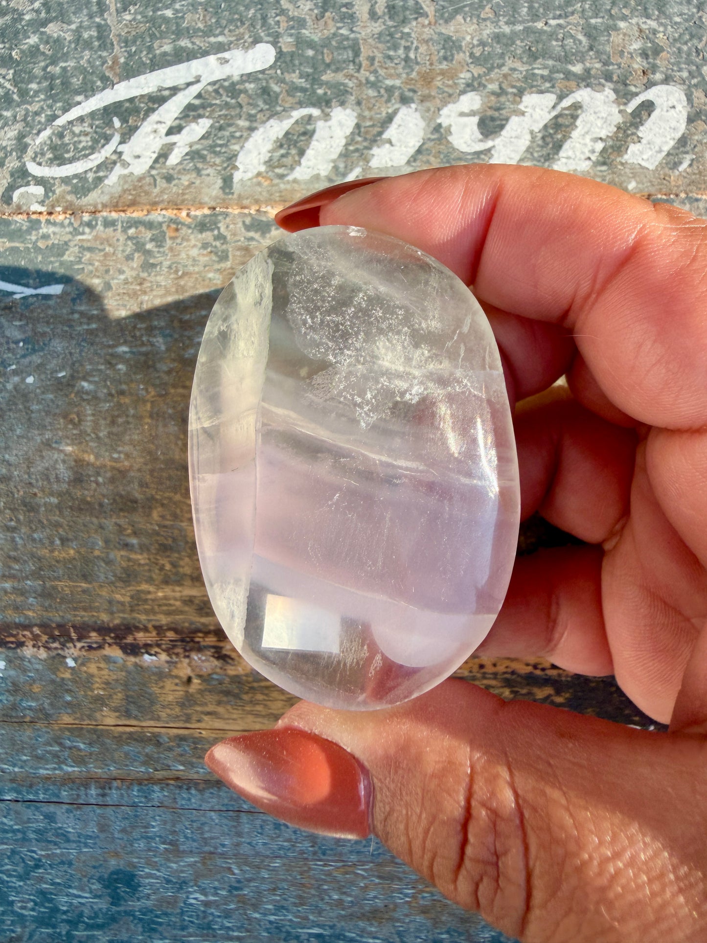 Gorgeous Yttrium Fluorite Palm Stone | Opt 9