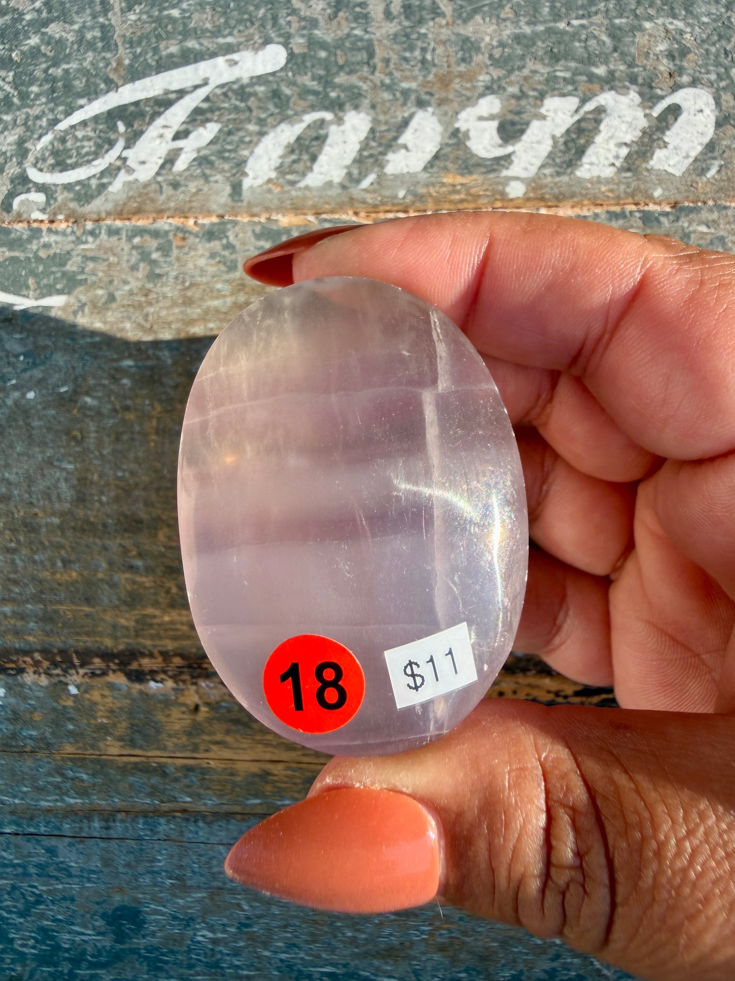 Gorgeous Yttrium Fluorite Palm Stone | Opt 18