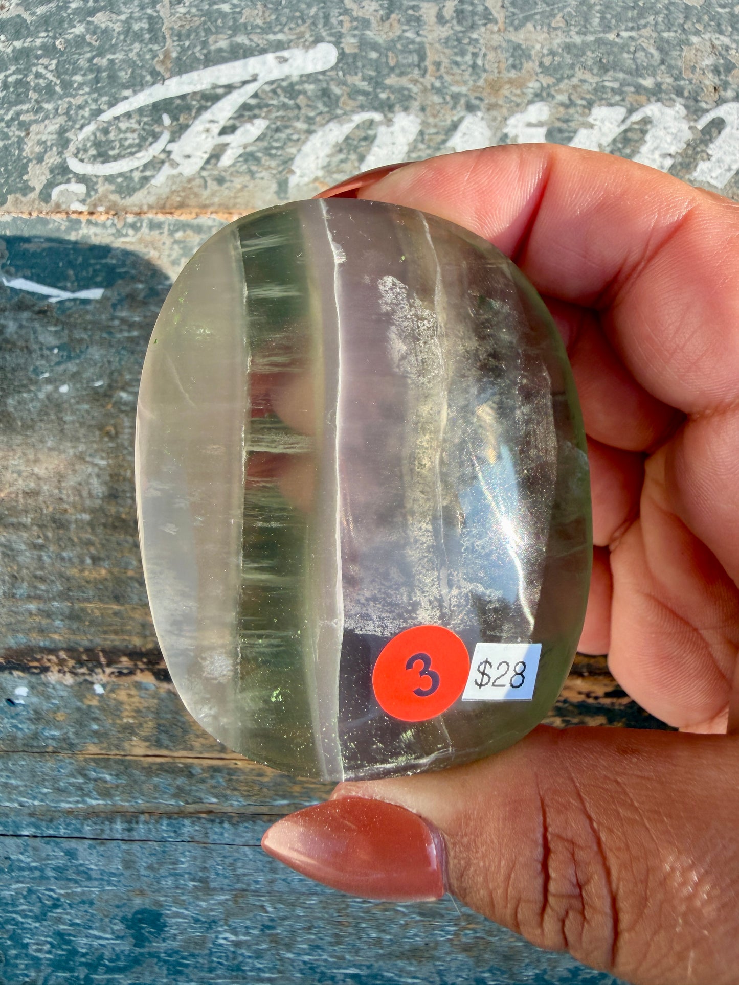 Gorgeous Yttrium Fluorite Palm Stone | Opt 3