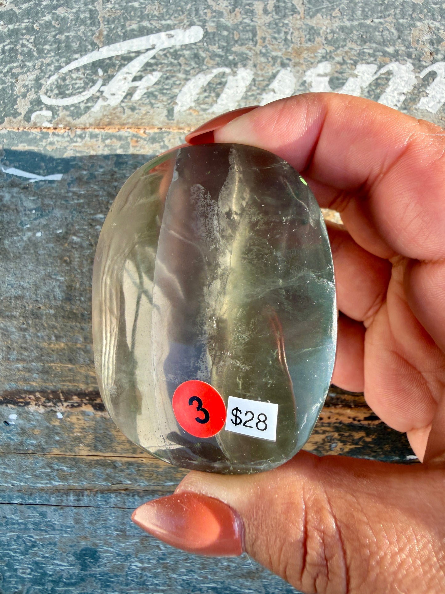 Gorgeous Yttrium Fluorite Palm Stone | Opt 3