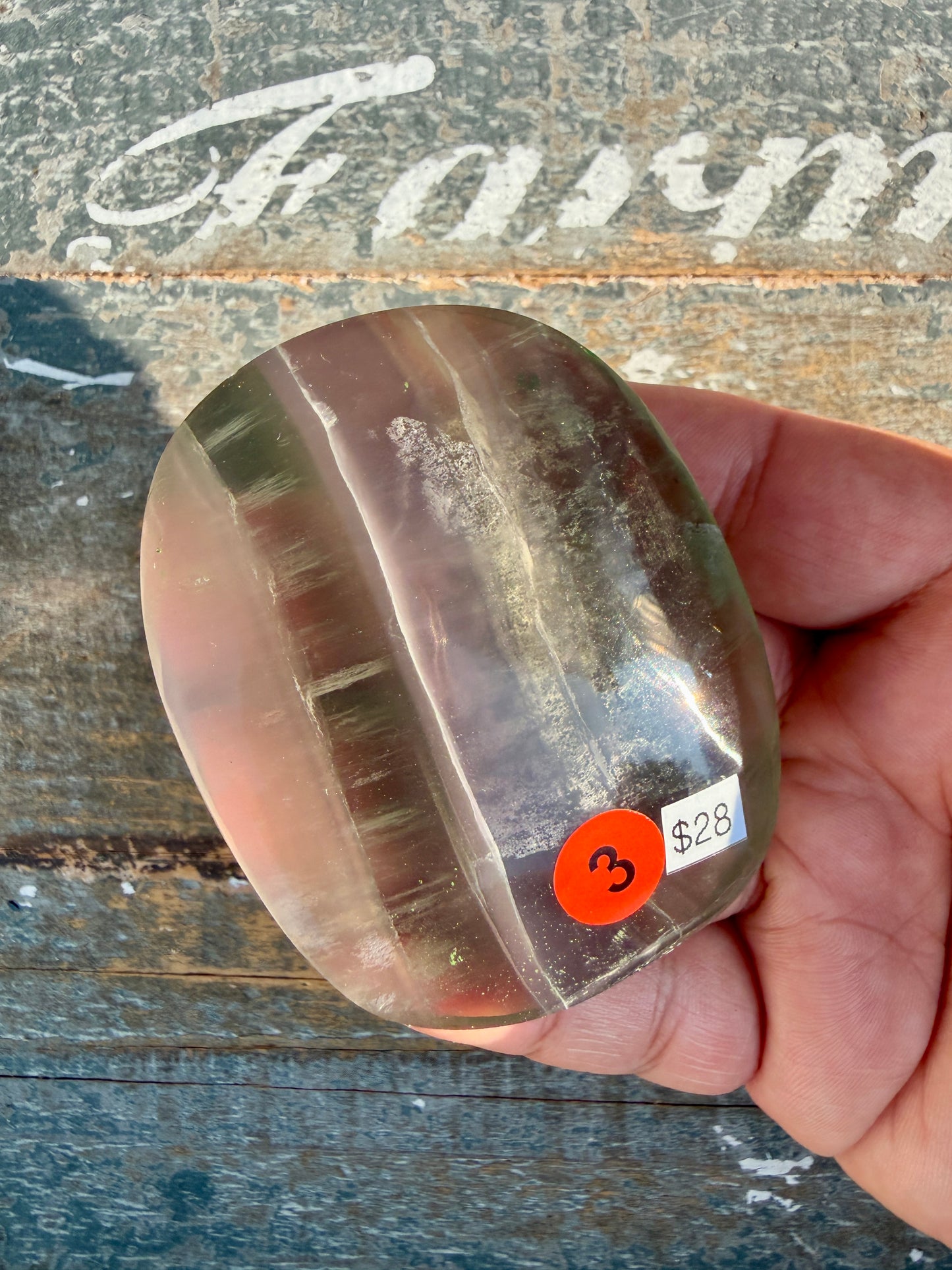 Gorgeous Yttrium Fluorite Palm Stone | Opt 3
