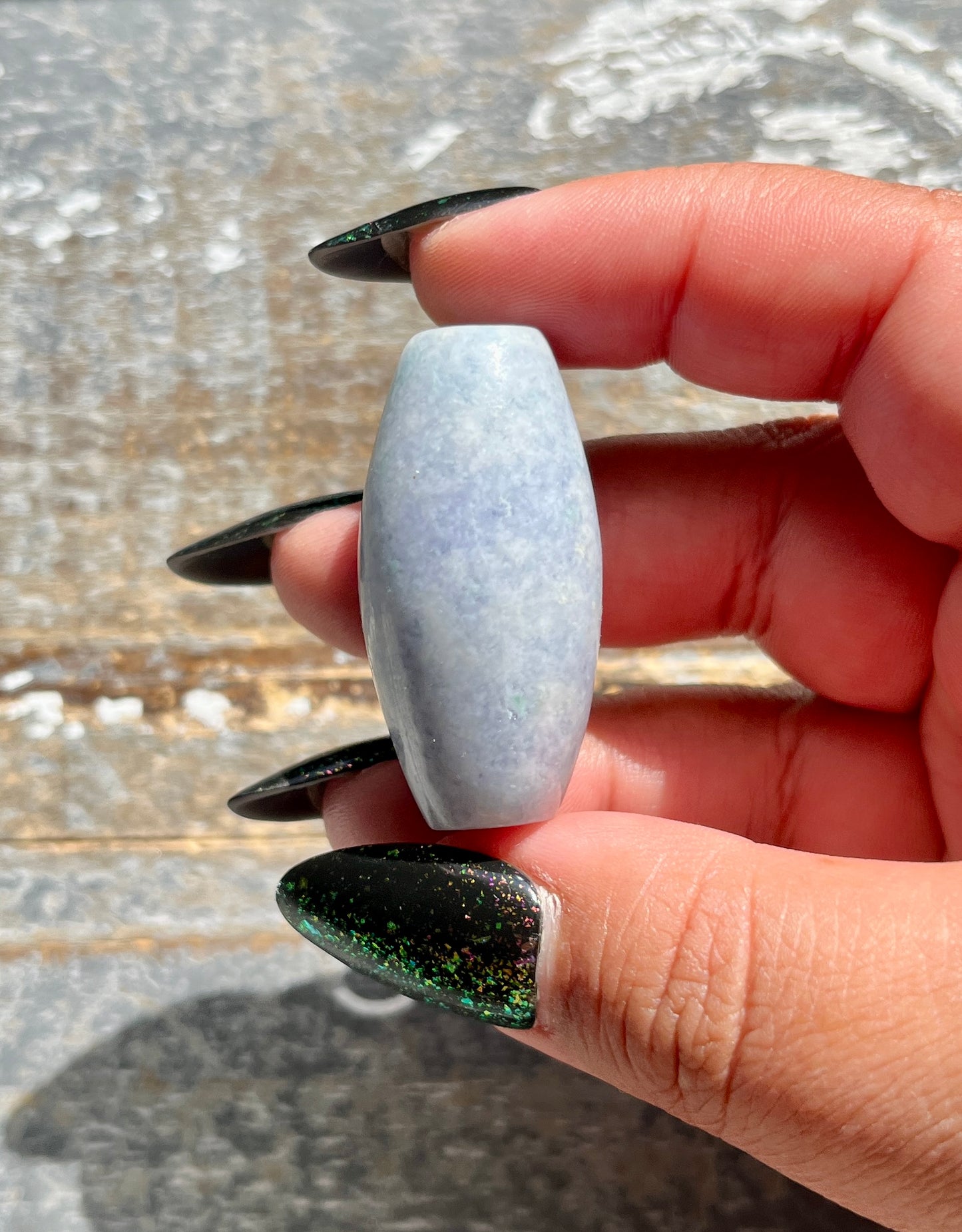 Gorgeous Guatemalan Jade Hand Carved Lilac Tube Bead *Tucson Gem Show Exclusive*