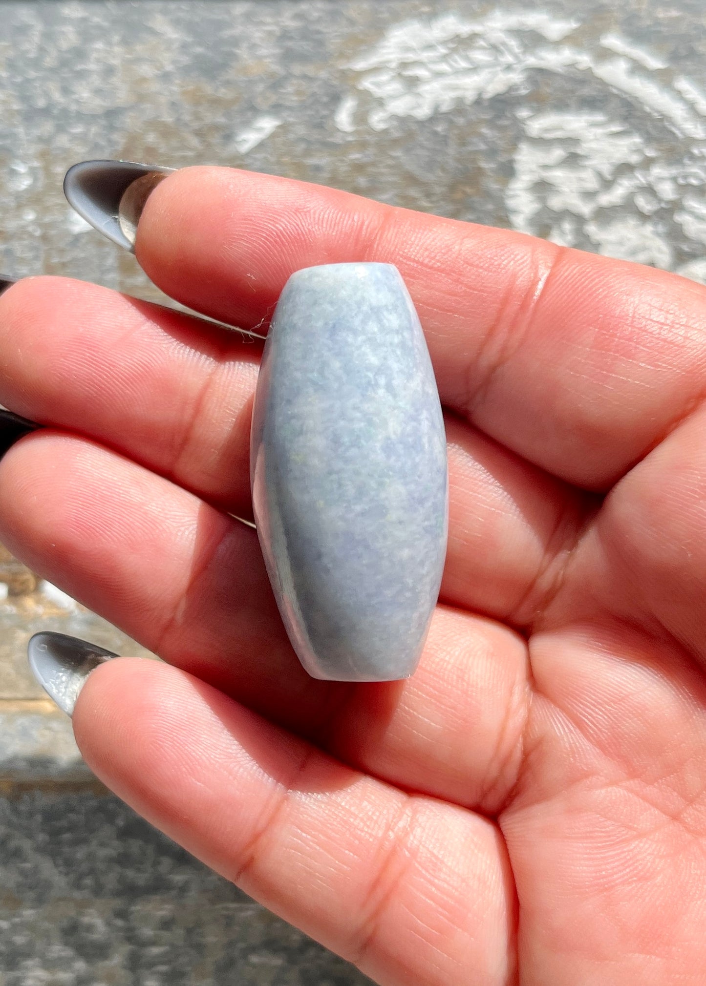 Gorgeous Guatemalan Jade Hand Carved Lilac Tube Bead *Tucson Gem Show Exclusive*