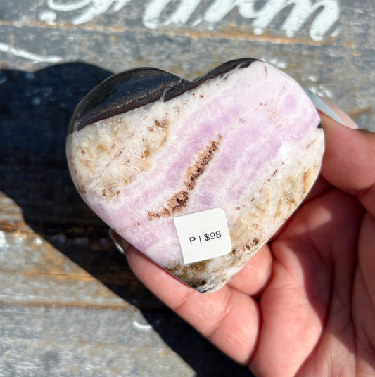 Gorgeous Pink Aragonite Heart from Pakistan | Opt P