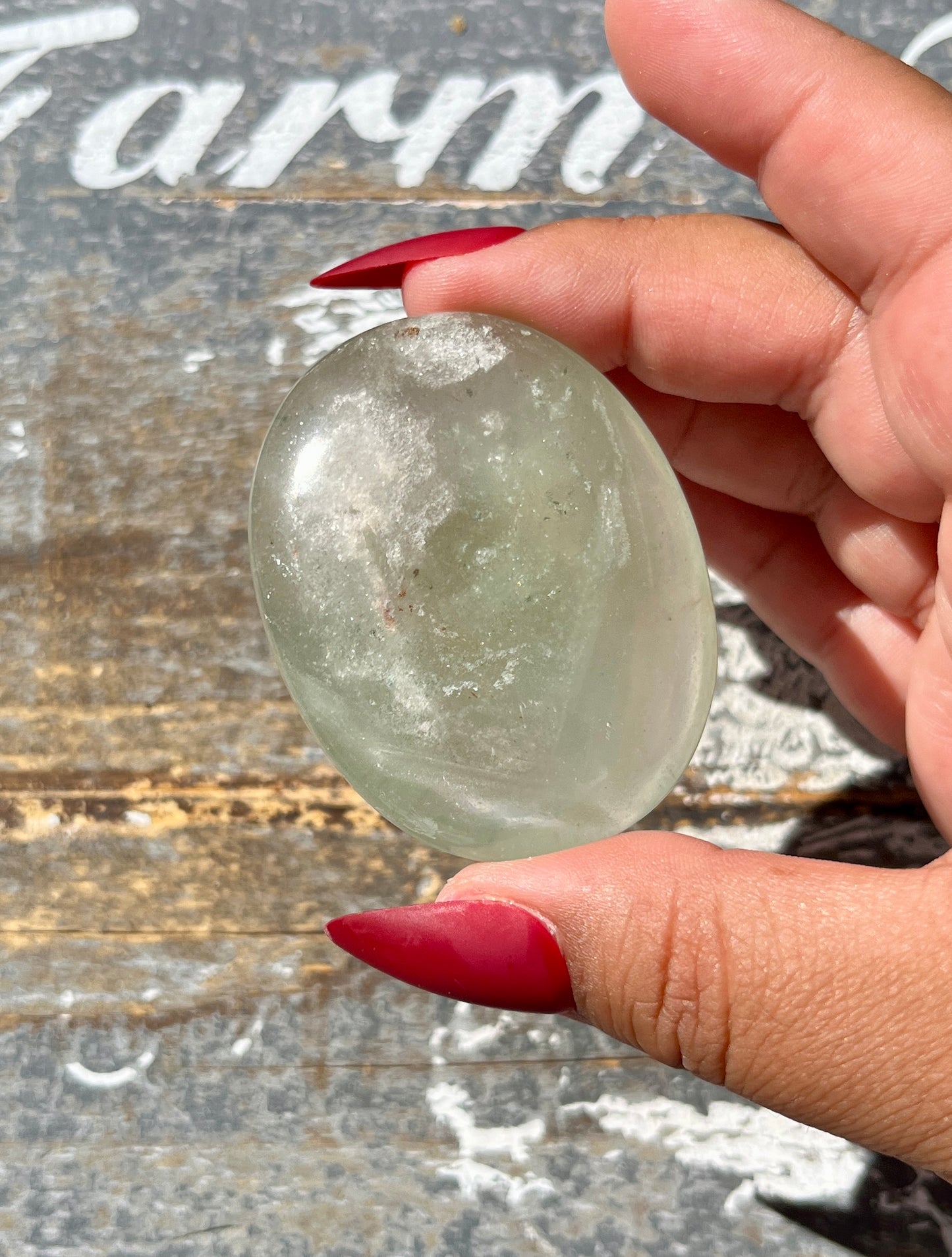 Gorgeous High Altitude Himalayan Quartz Palm Stone from the Himalayan Mountains