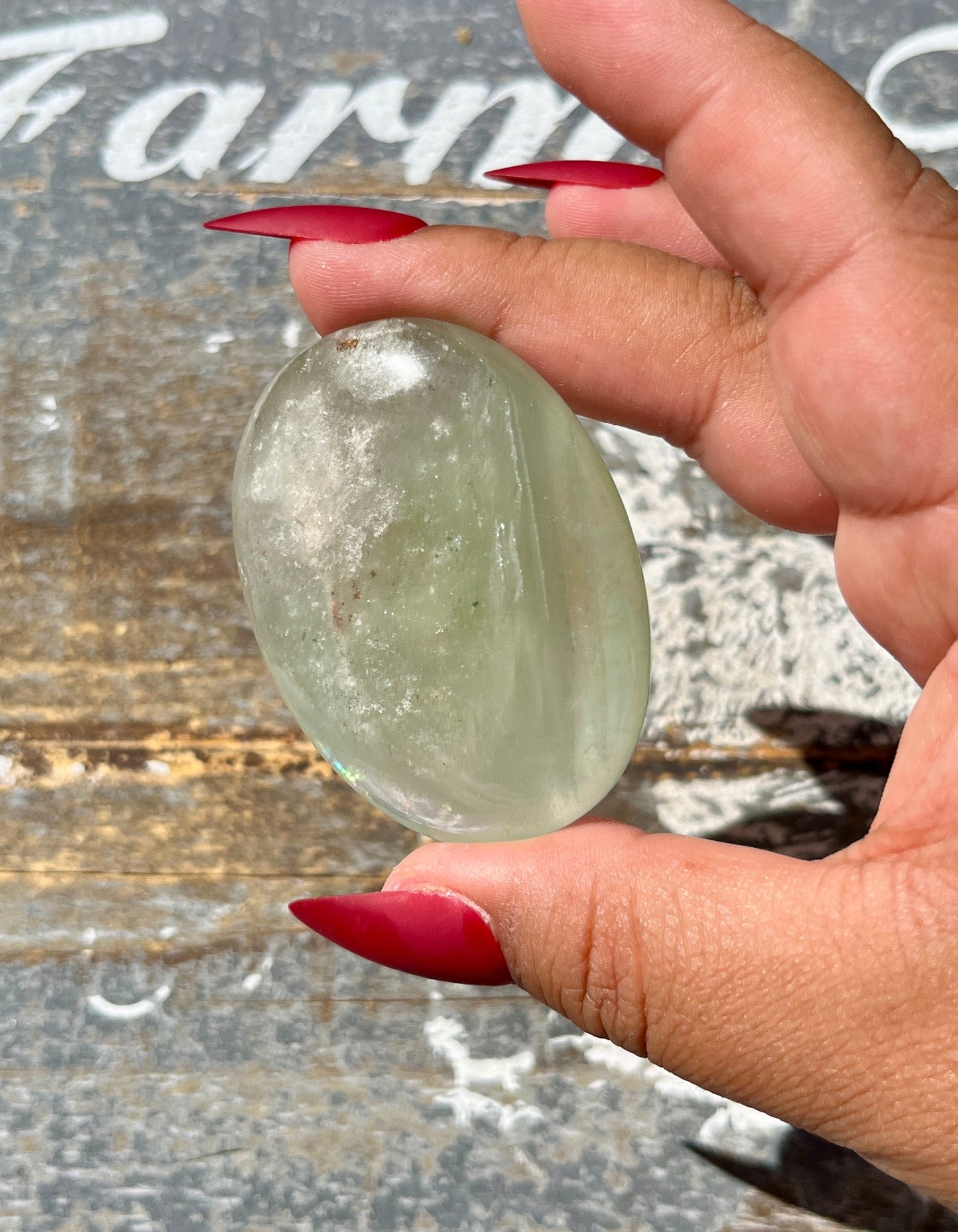 Gorgeous High Altitude Himalayan Quartz Palm Stone from the Himalayan Mountains