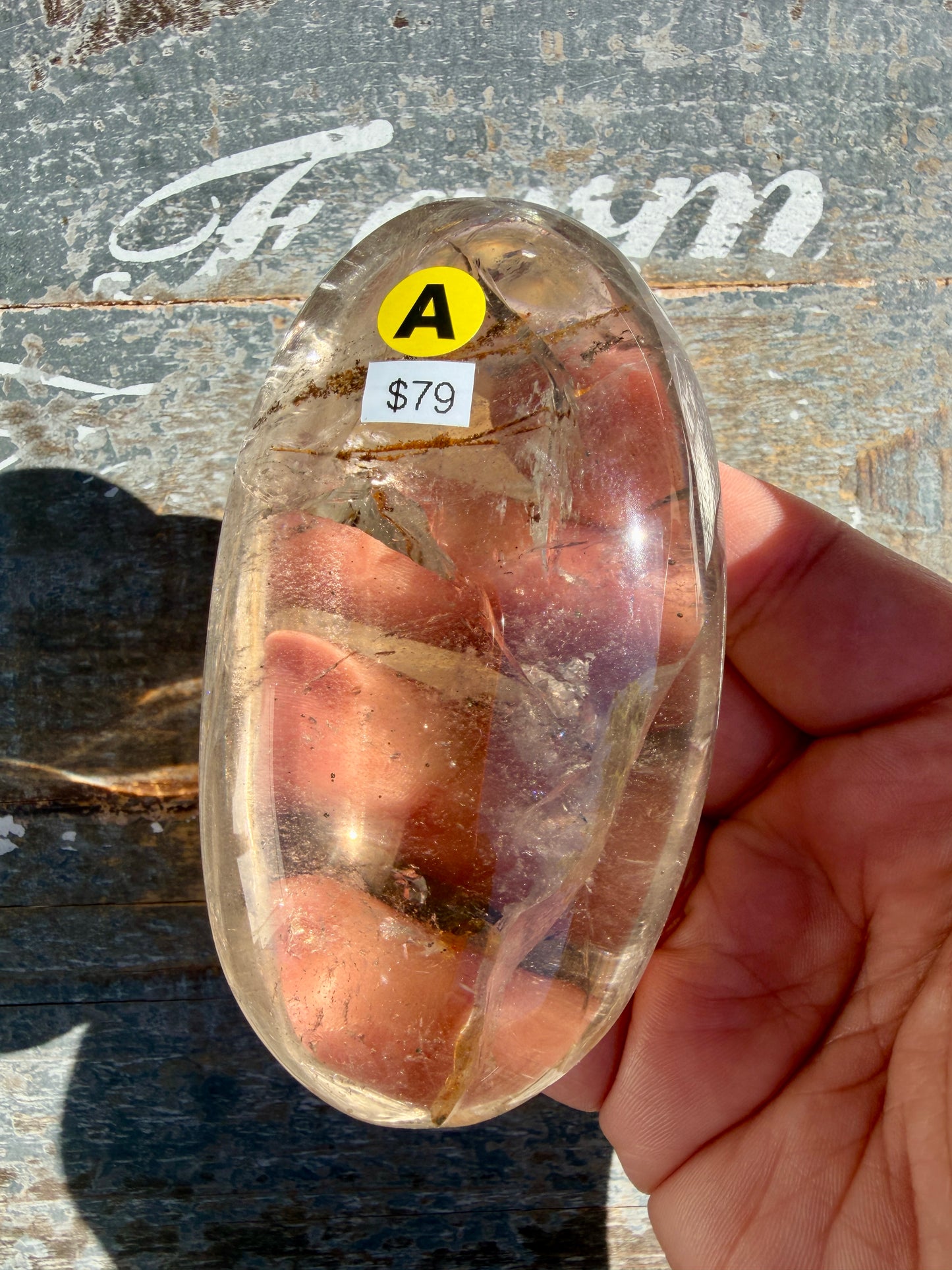 Gorgeous Smokey Quartz Palm Stone from Brazil | Opt A