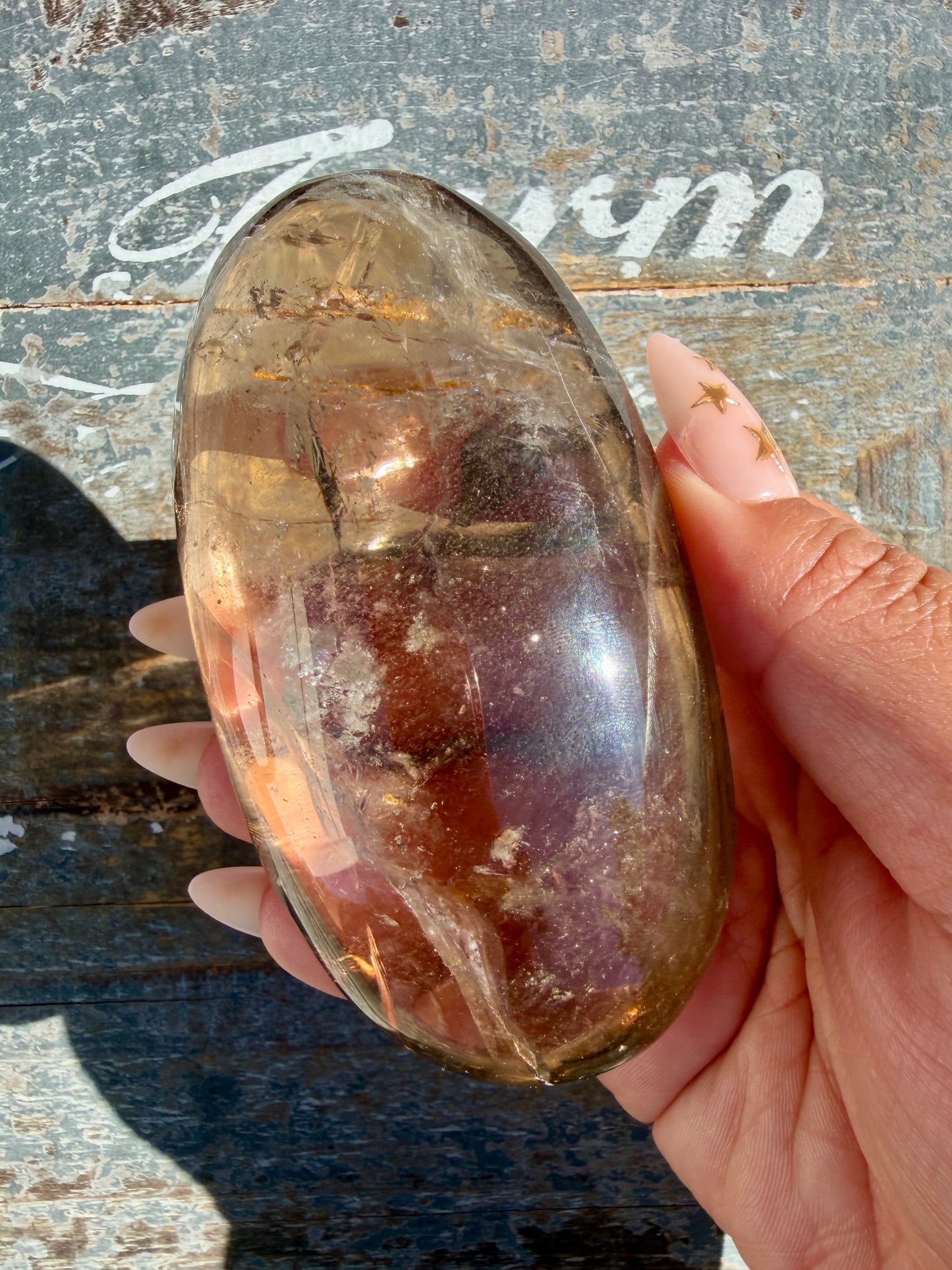 Gorgeous Smokey Quartz Palm Stone from Brazil | Opt A