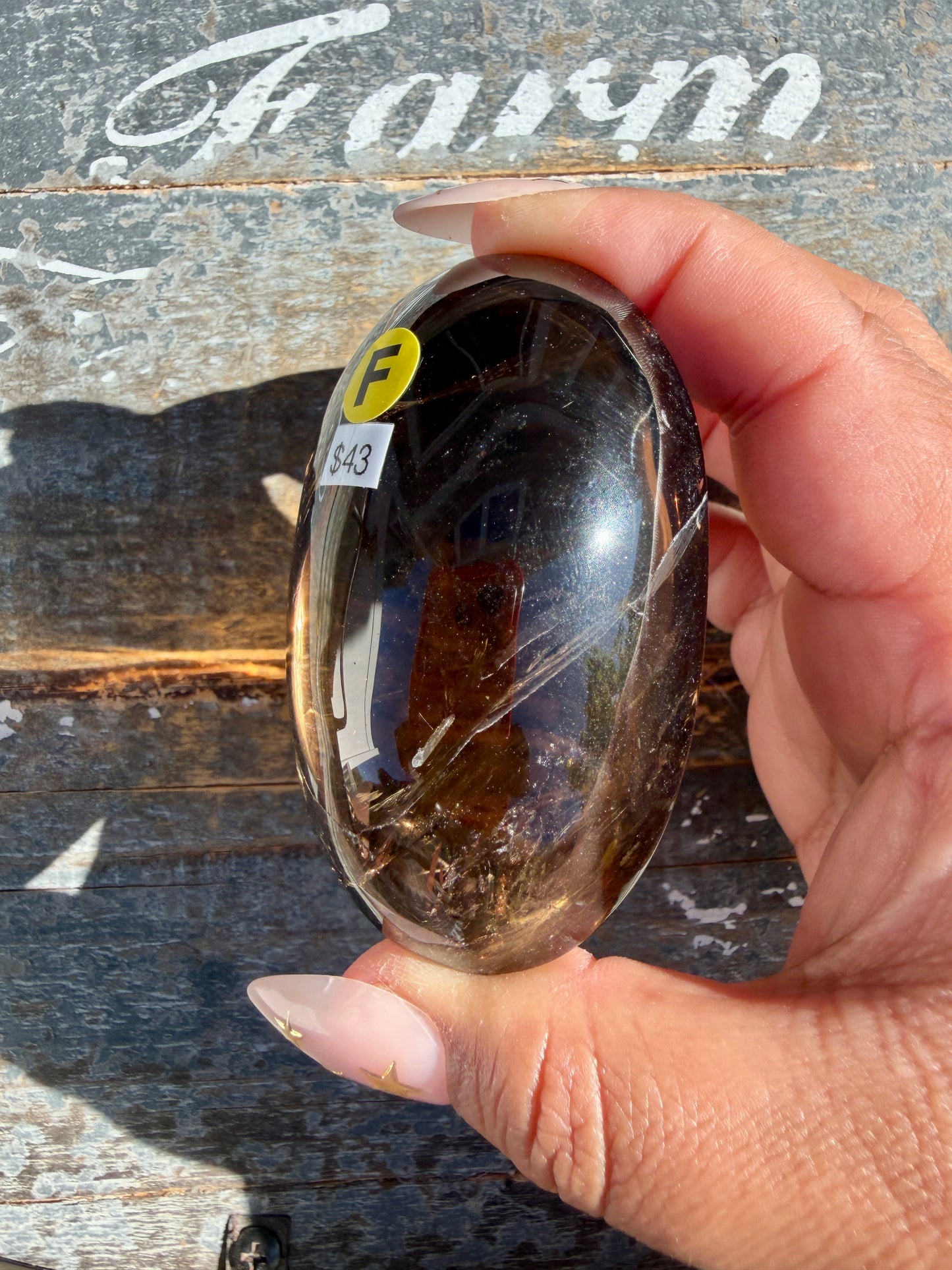 Gorgeous Smokey Quartz Palm Stone from Brazil | Opt F