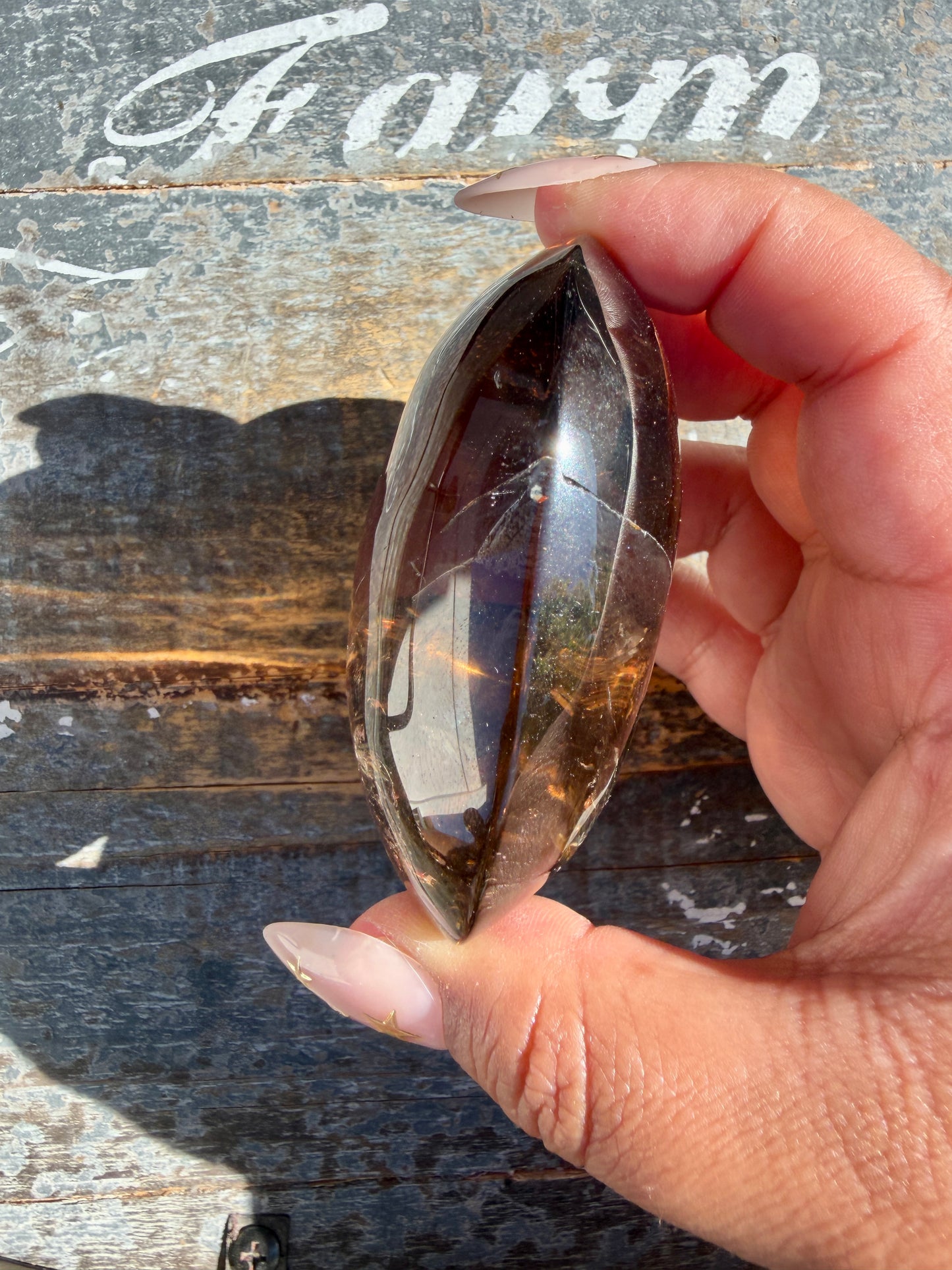Gorgeous Smokey Quartz Palm Stone from Brazil | Opt F