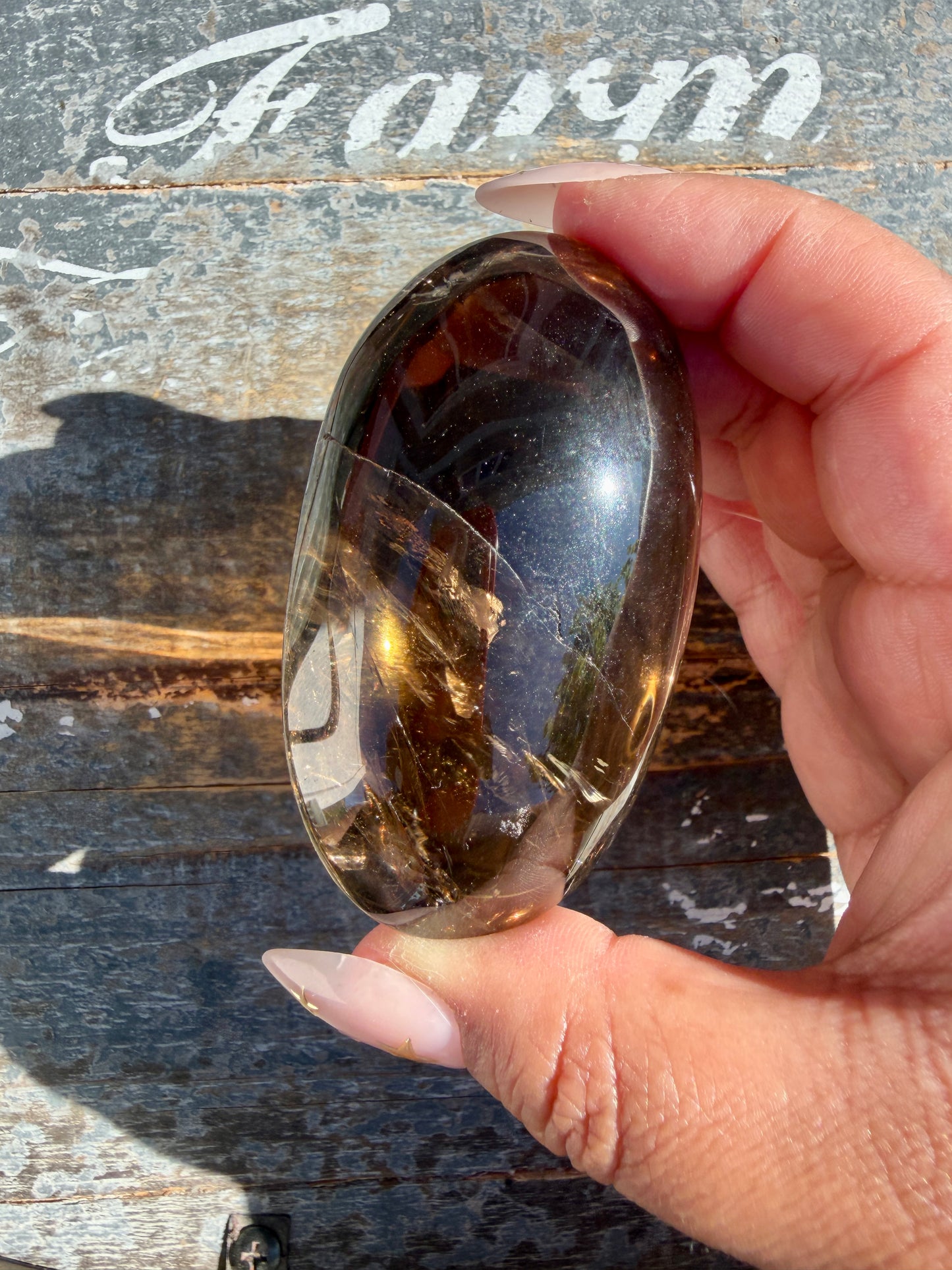 Gorgeous Smokey Quartz Palm Stone from Brazil | Opt F