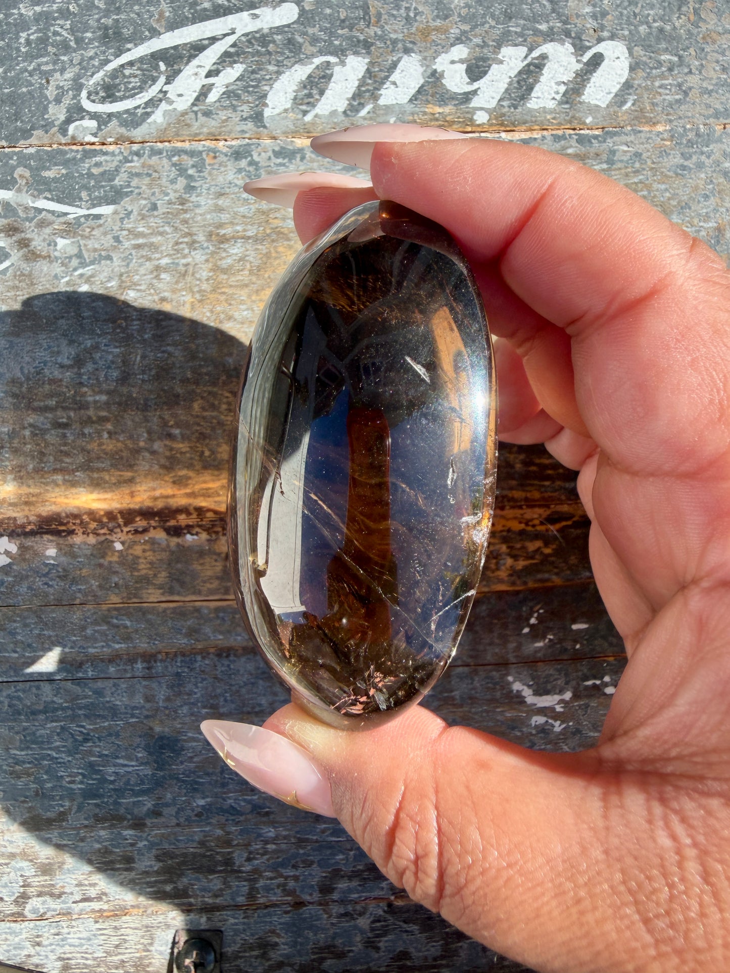Gorgeous Smokey Quartz Palm Stone from Brazil | Opt F