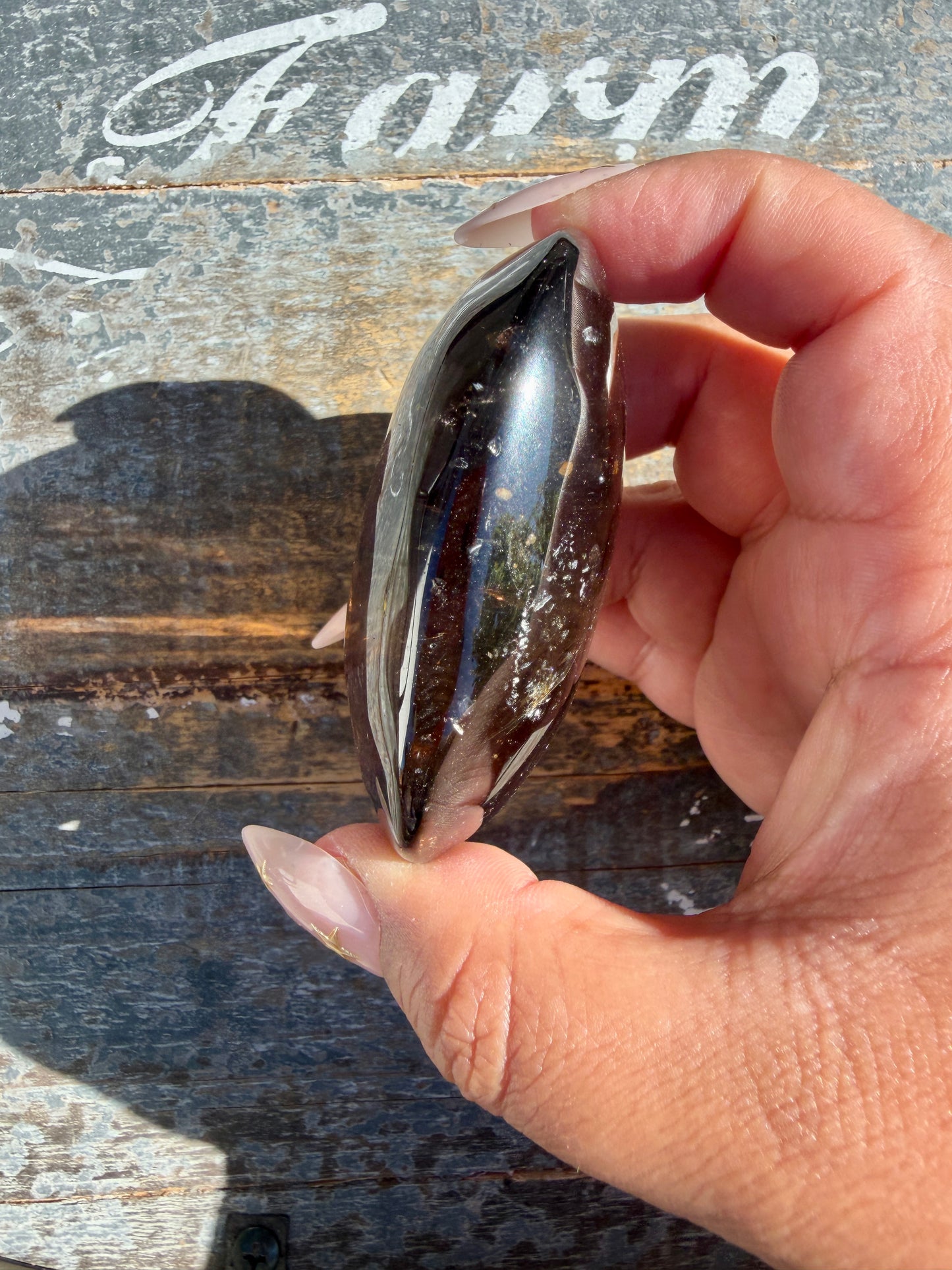 Gorgeous Smokey Quartz Palm Stone from Brazil | Opt H