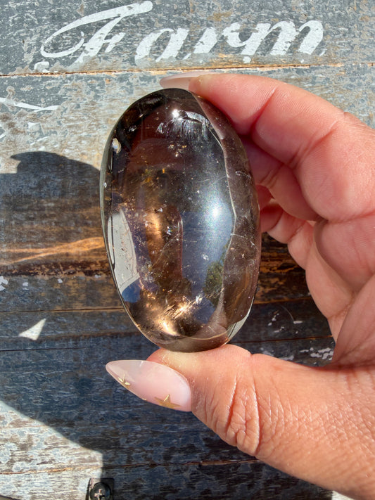 Gorgeous Smokey Quartz Palm Stone from Brazil | Opt H