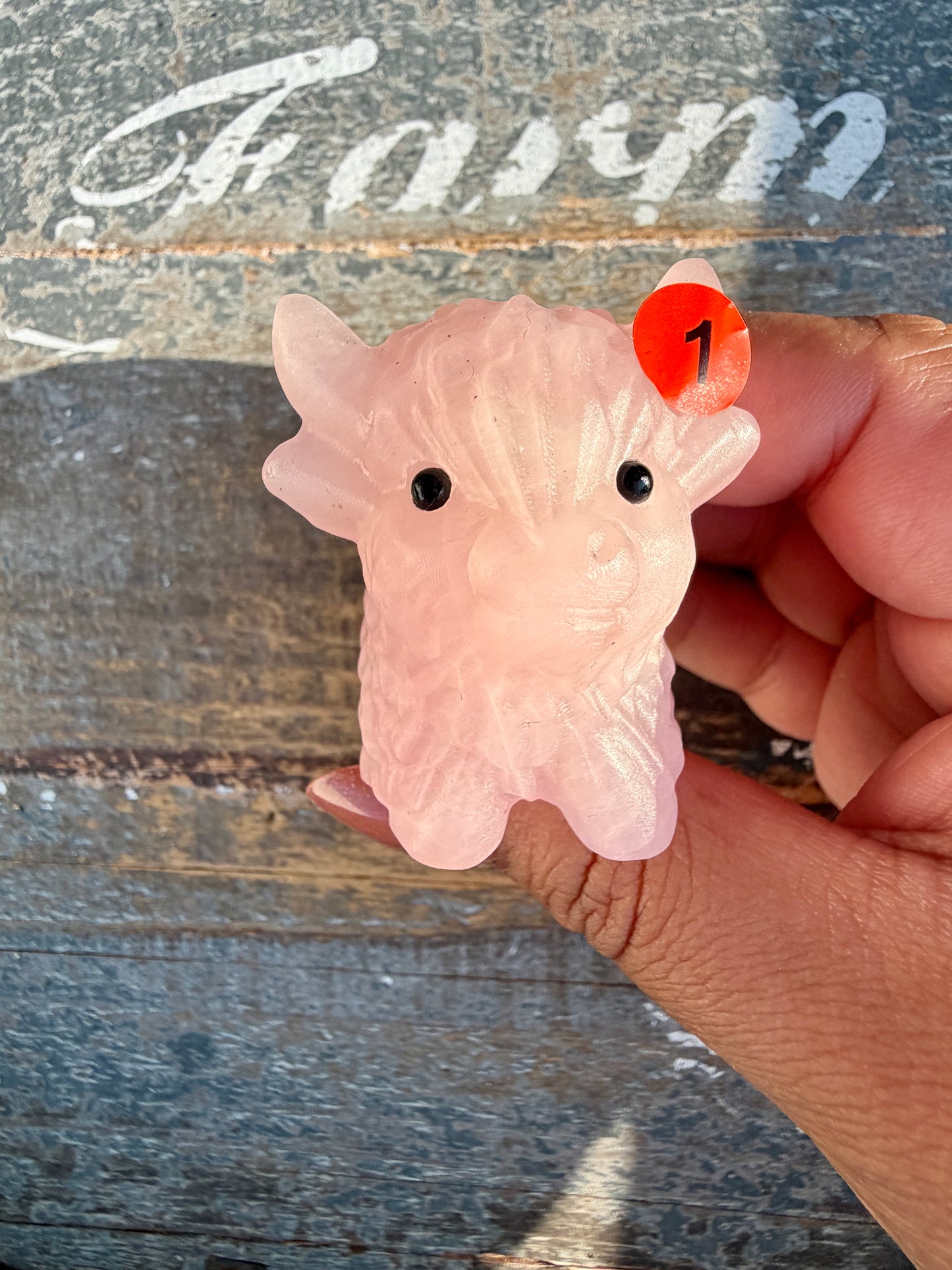 Adorable Rose Quartz Highland Cow | Opt 1