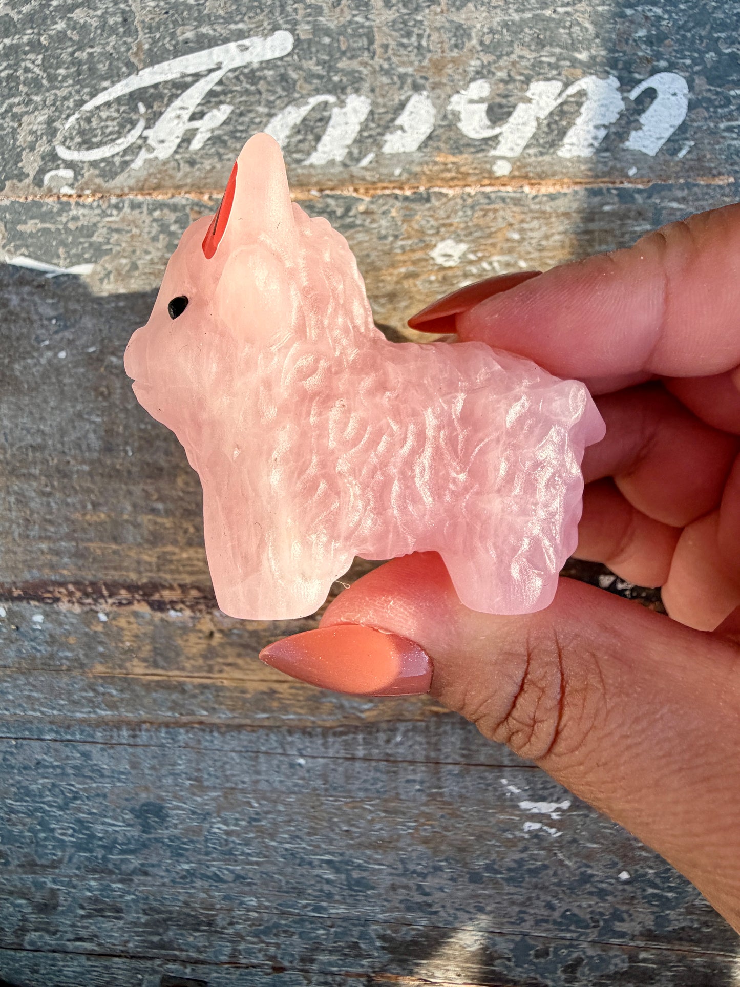 Adorable Rose Quartz Highland Cow | Opt 1