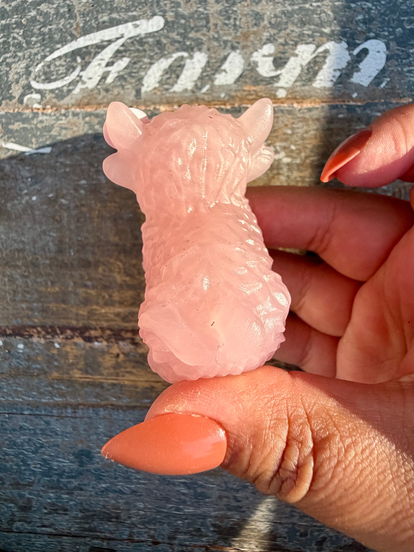 Adorable Rose Quartz Highland Cow | Opt 1