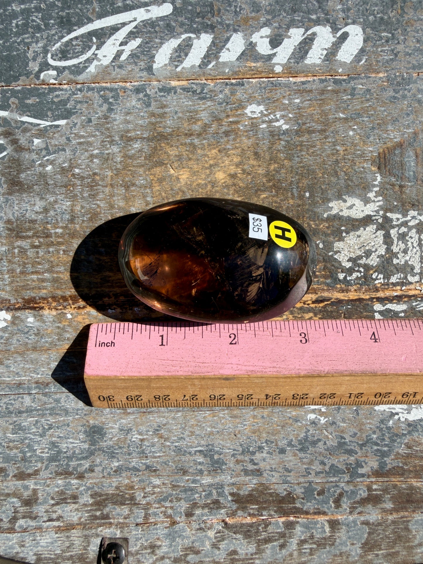 Gorgeous Smokey Quartz Palm Stone from Brazil | Opt H