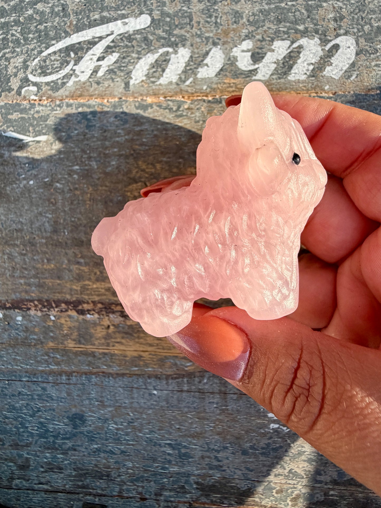 Adorable Rose Quartz Highland Cow | Opt 2