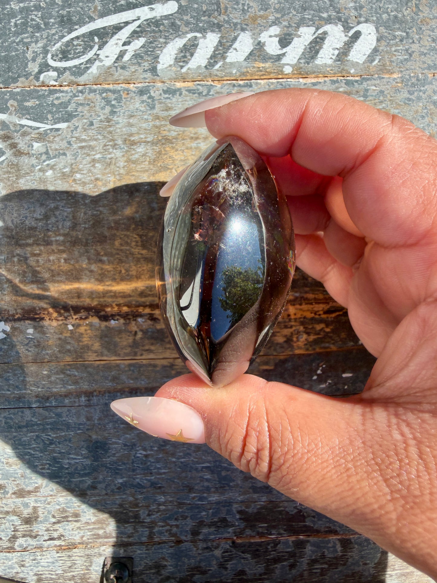 Gorgeous Smokey Quartz Palm Stone from Brazil | Opt J