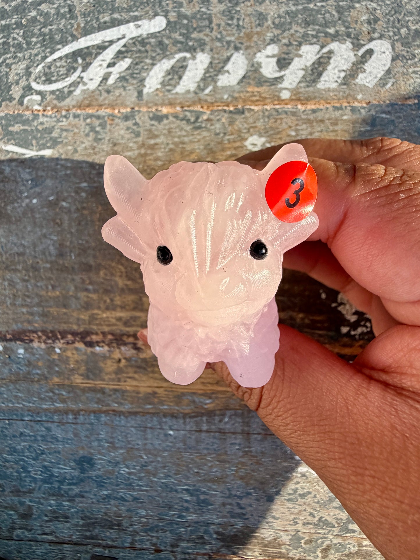 Adorable Rose Quartz Highland Cow | Opt 3