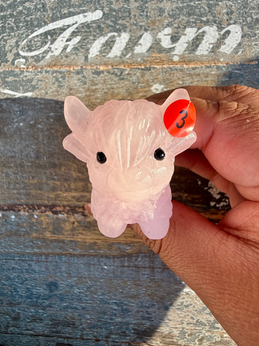 Adorable Rose Quartz Highland Cow | Opt 3
