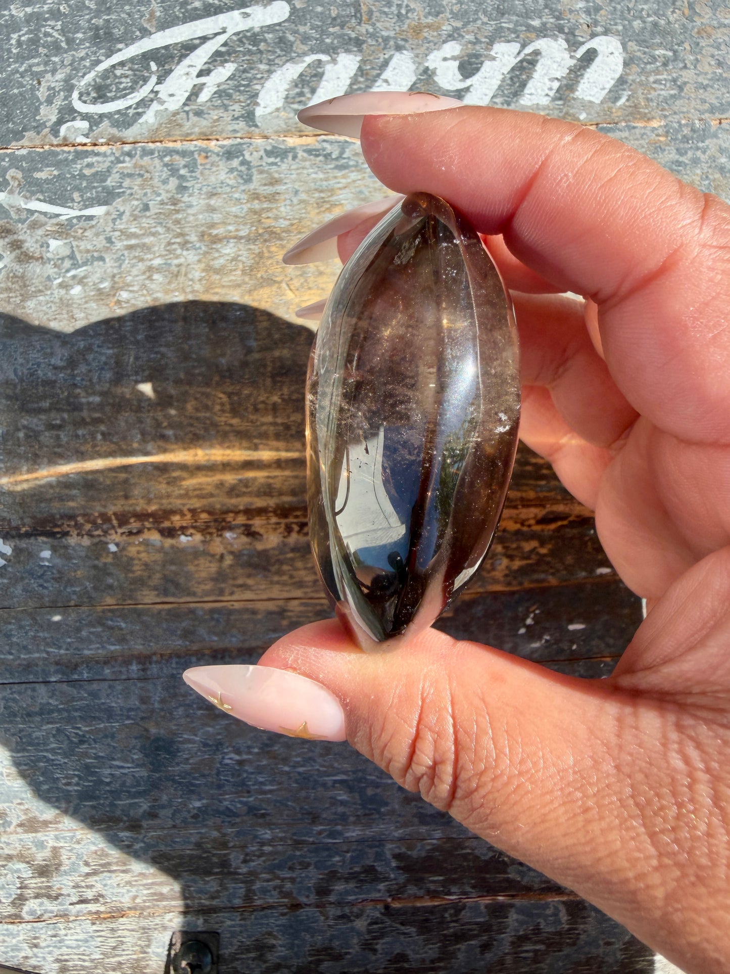 Gorgeous Smokey Quartz Palm Stone from Brazil | Opt K