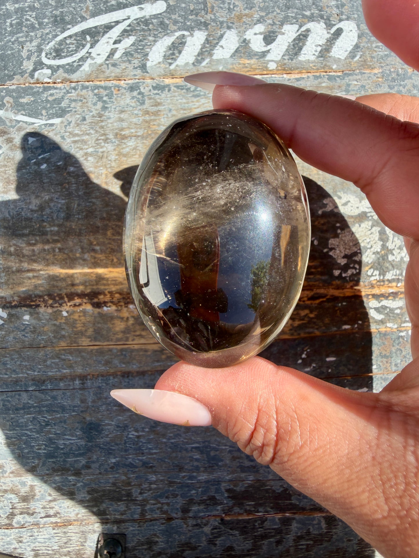 Gorgeous Smokey Quartz Palm Stone from Brazil | Opt K