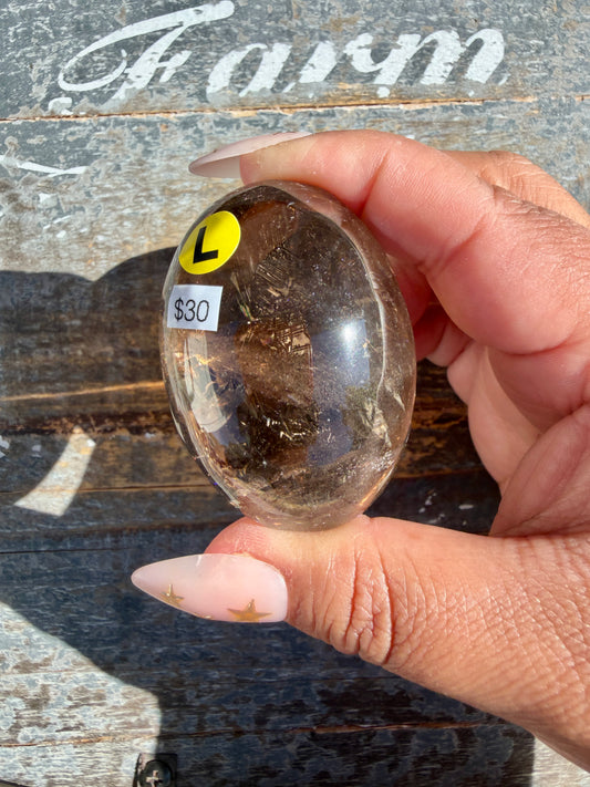 Gorgeous Smokey Quartz Palm Stone from Brazil | Opt L