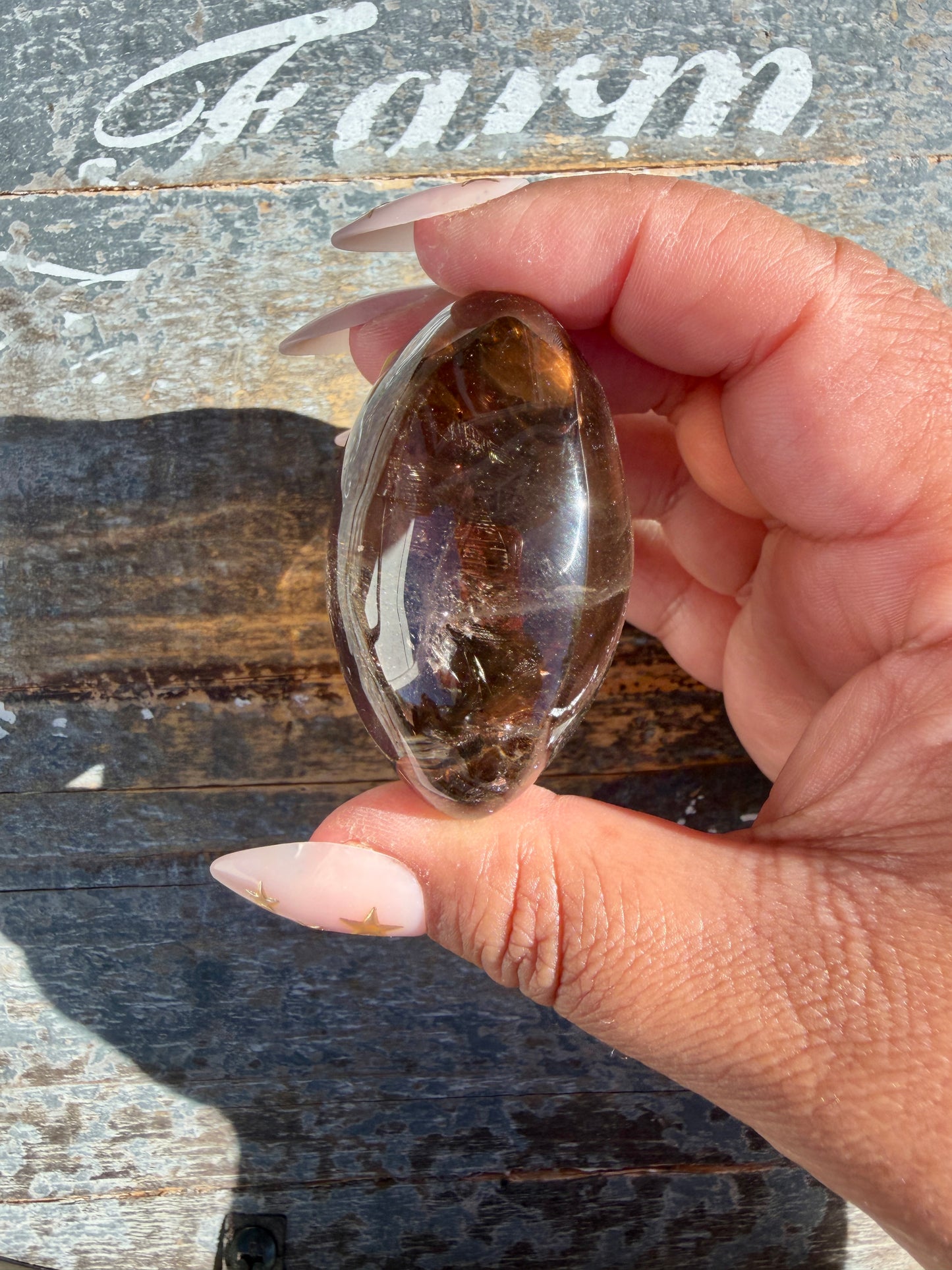 Gorgeous Smokey Quartz Palm Stone from Brazil | Opt L