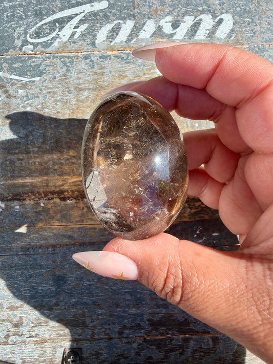 Gorgeous Smokey Quartz Palm Stone from Brazil | Opt L