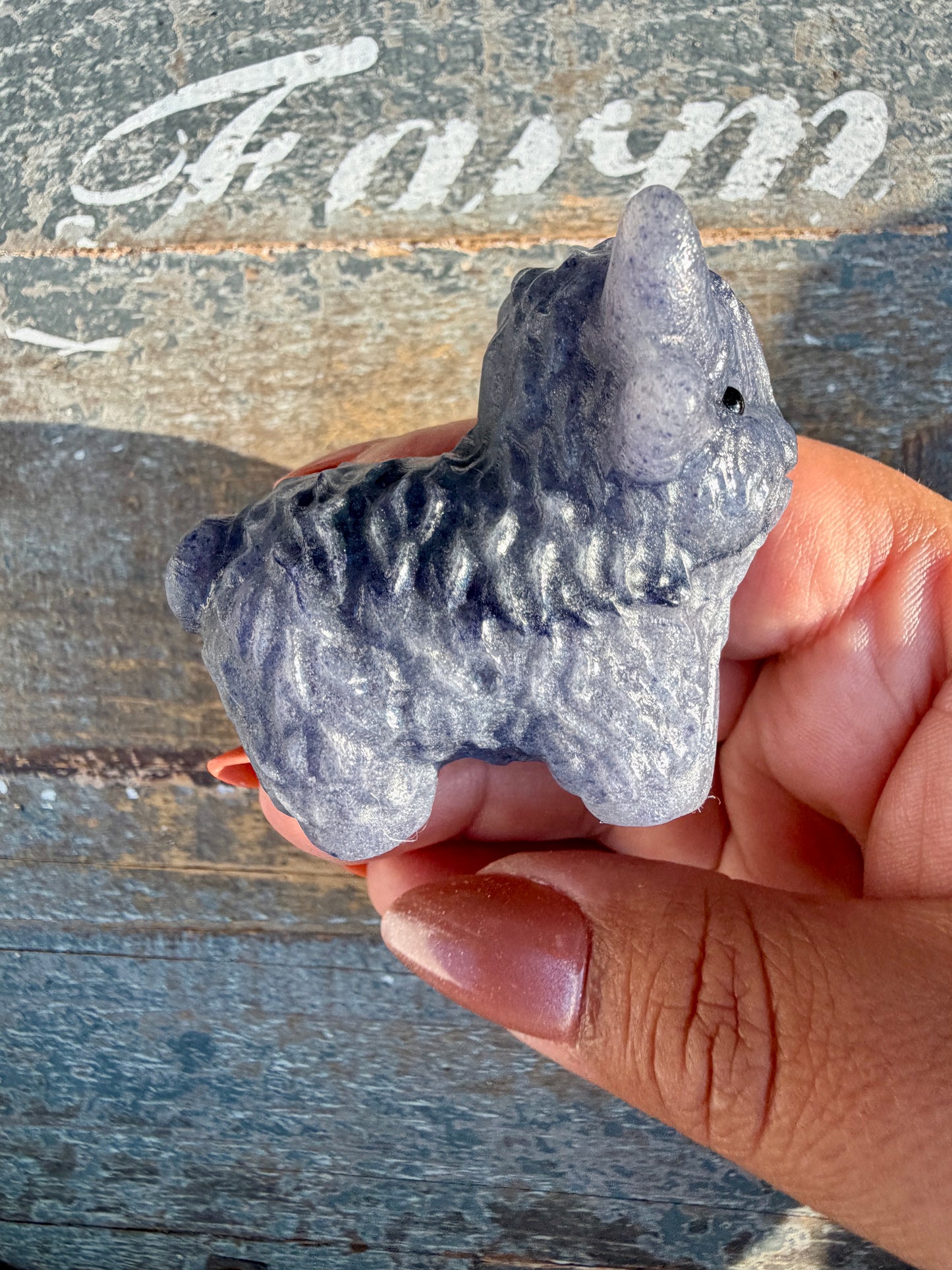 Adorable Blue Aventurine Highland Cow | Opt 7