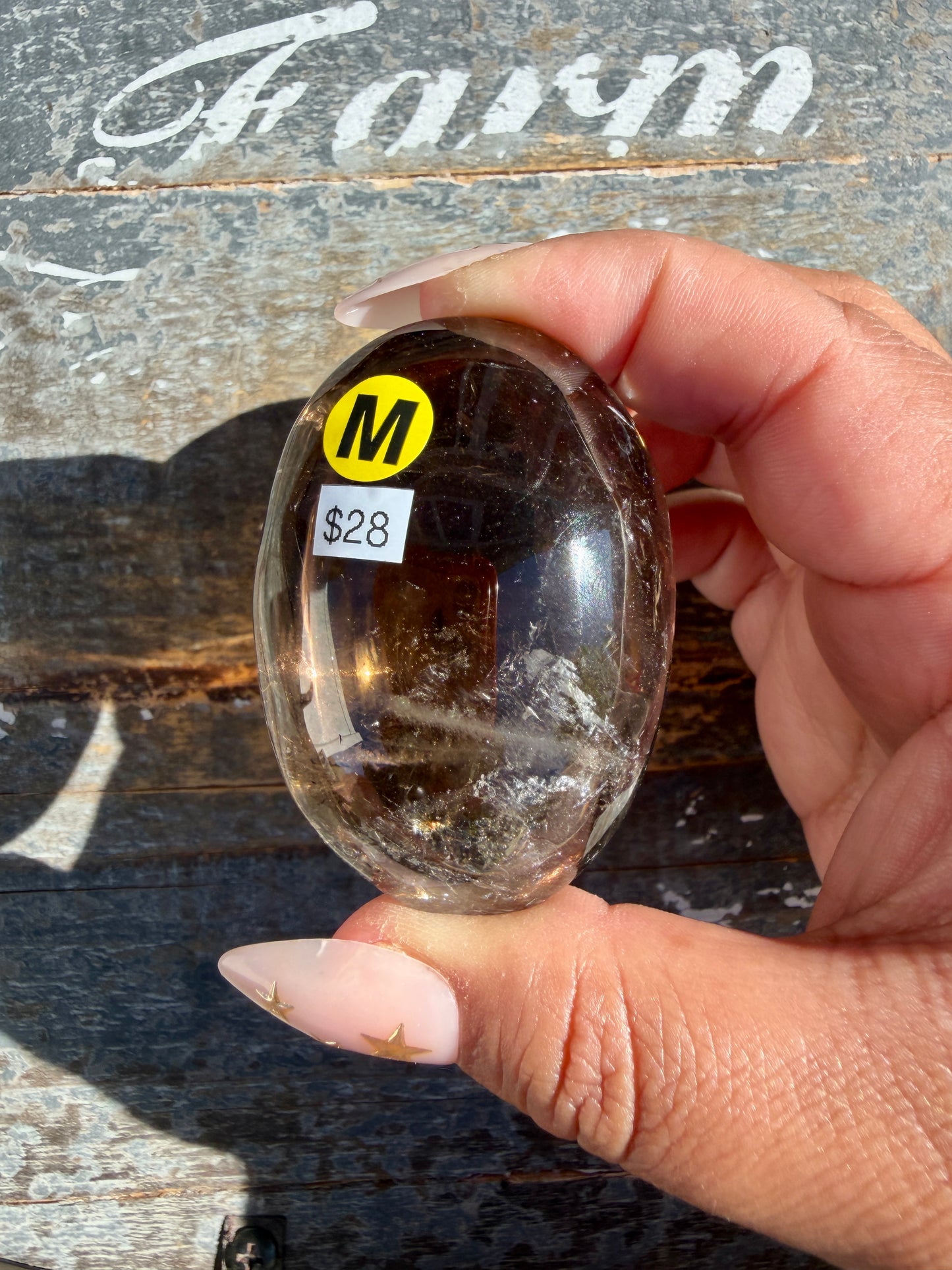 Gorgeous Smokey Quartz Palm Stone from Brazil | Opt M