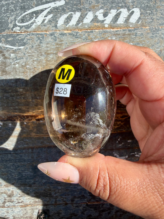 Gorgeous Smokey Quartz Palm Stone from Brazil | Opt M