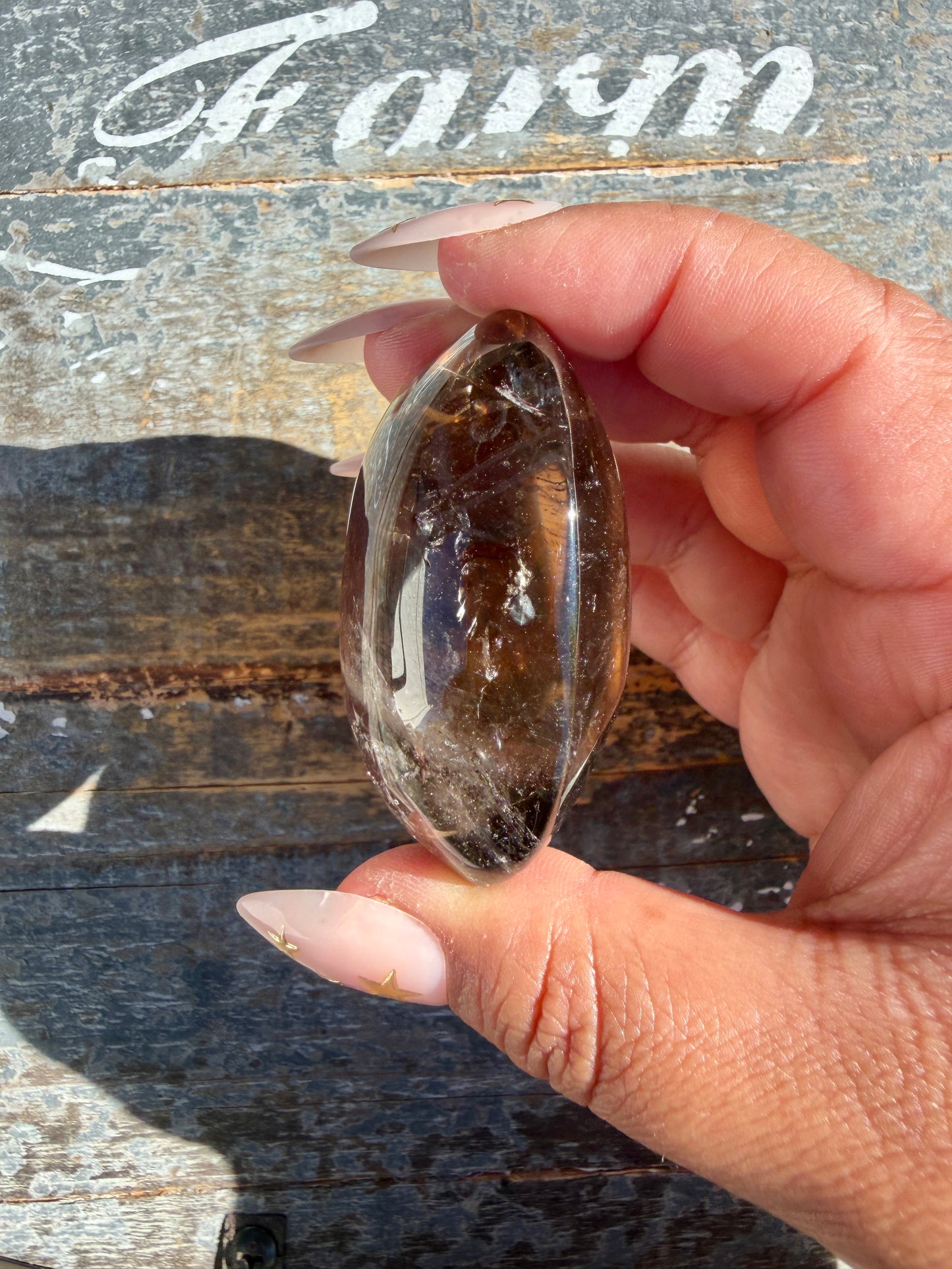 Gorgeous Smokey Quartz Palm Stone from Brazil | Opt M
