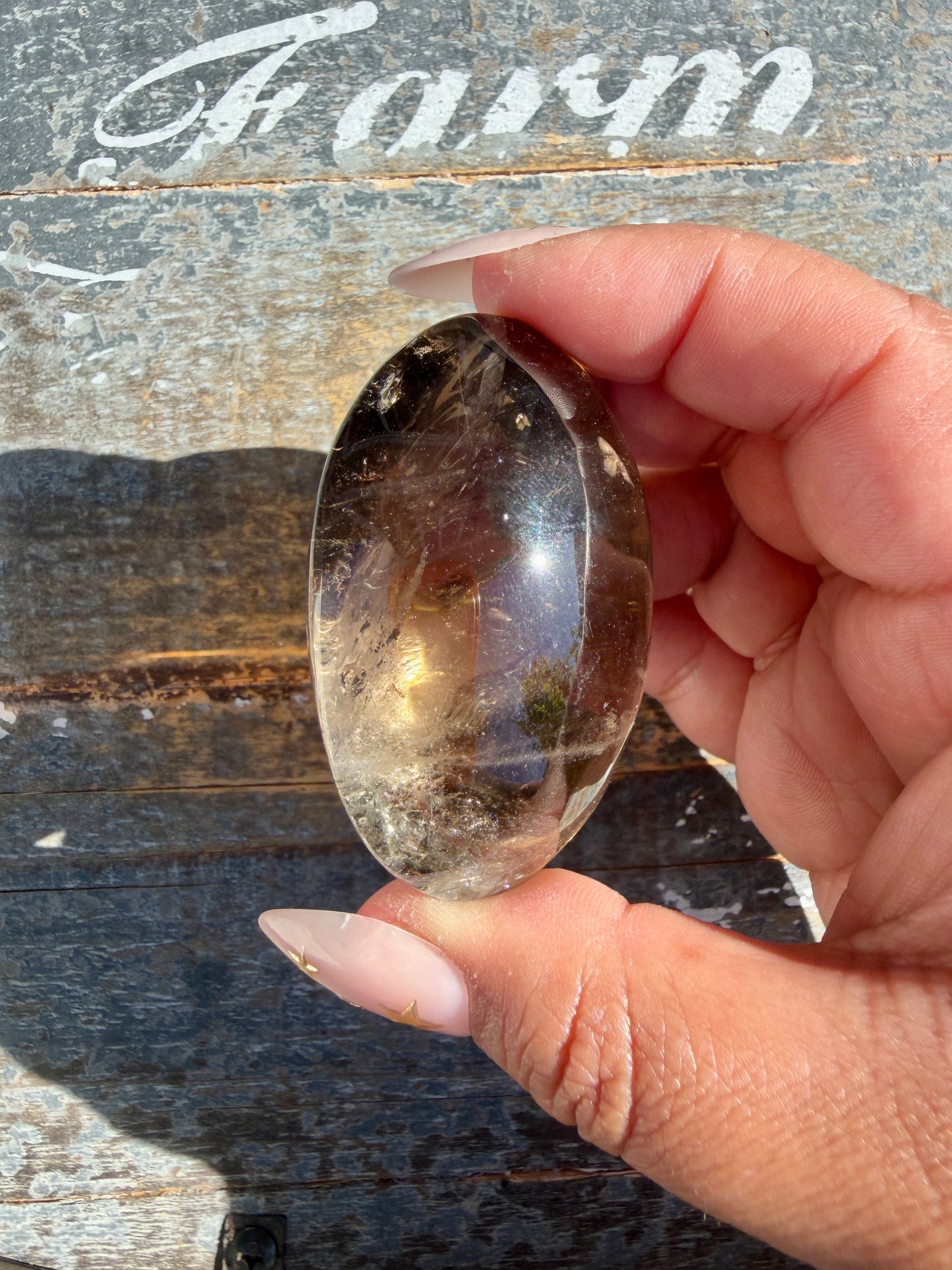 Gorgeous Smokey Quartz Palm Stone from Brazil | Opt M