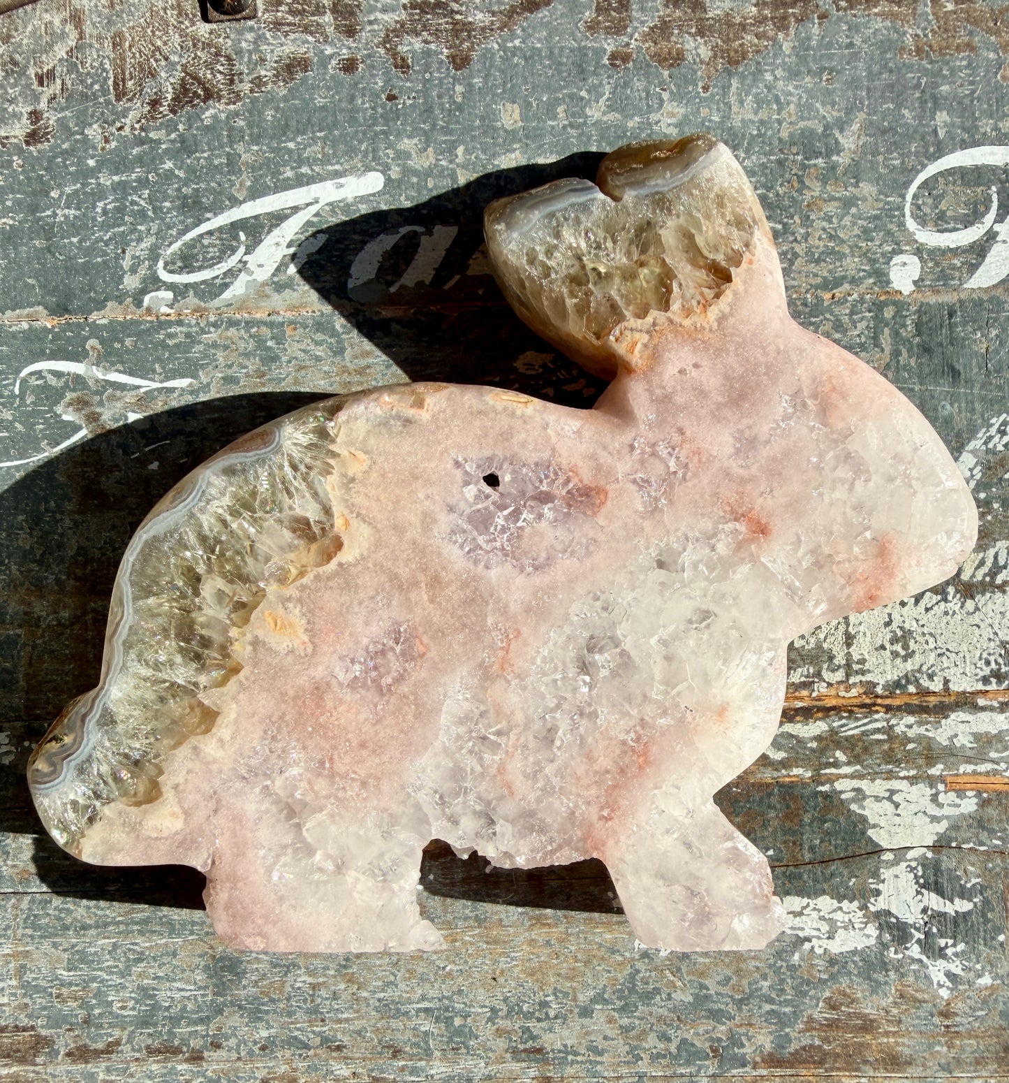 Adorable Pink Amethyst hand Carved Bunny | Opt B