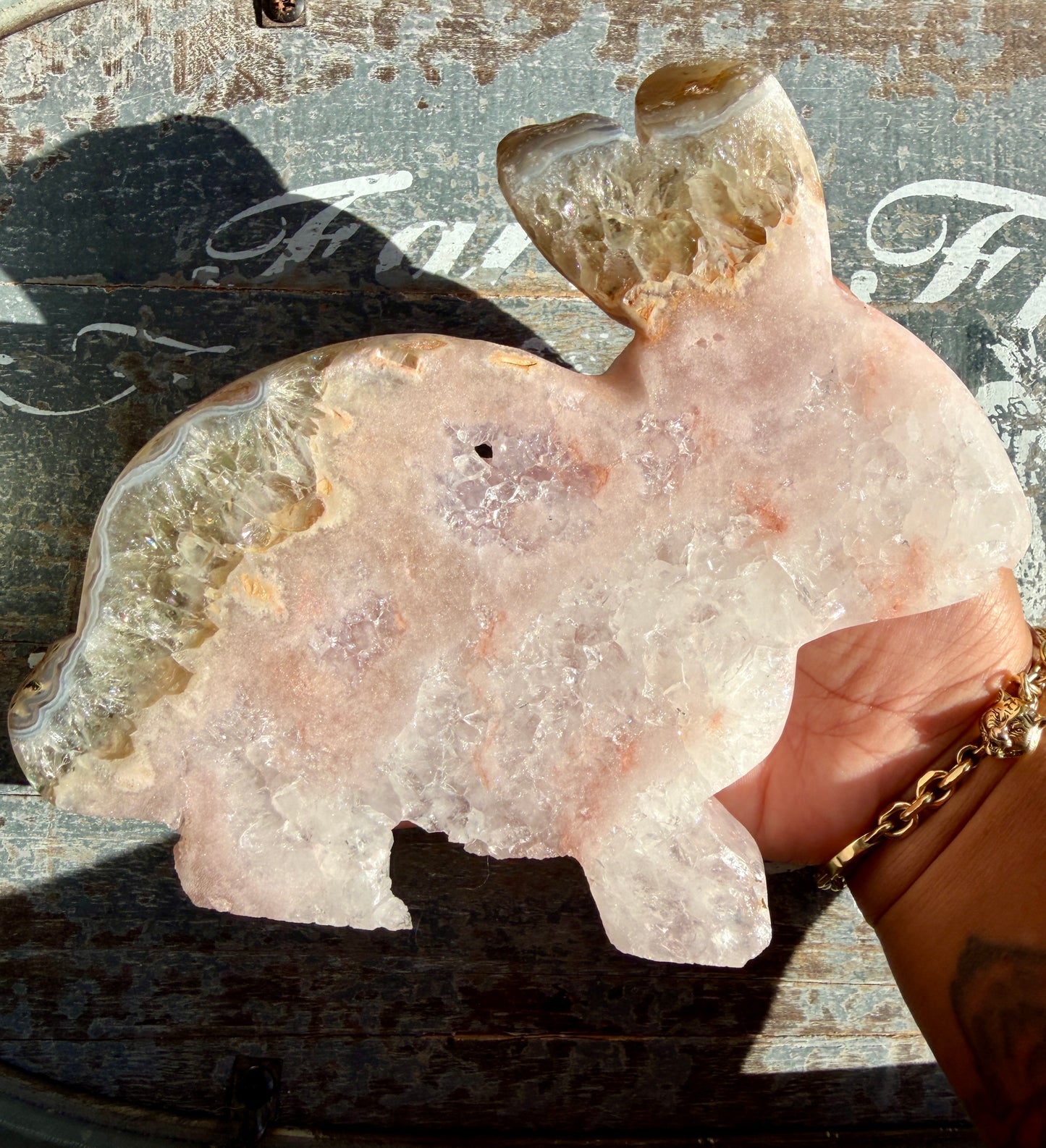 Adorable Pink Amethyst hand Carved Bunny | Opt B