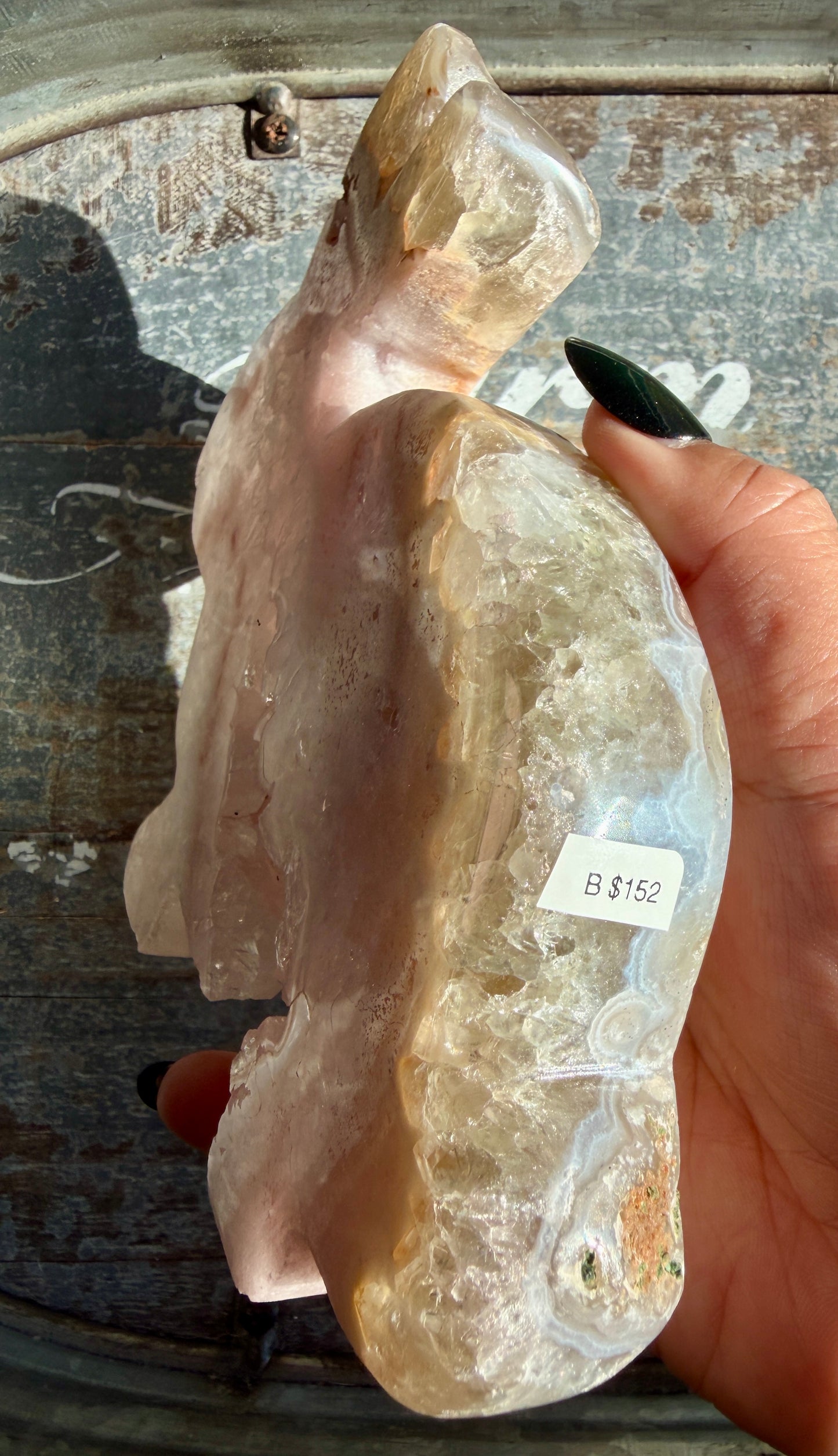 Adorable Pink Amethyst hand Carved Bunny | Opt B