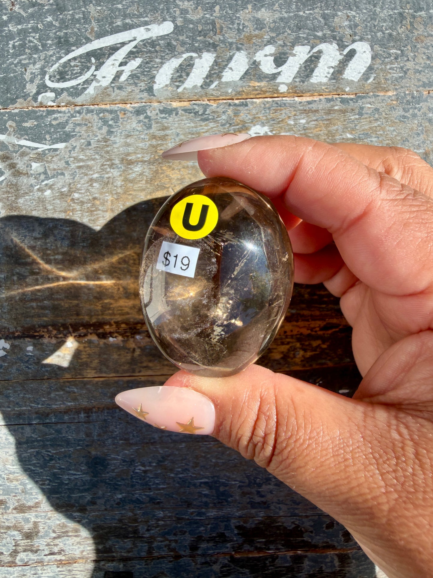Gorgeous Smokey Quartz Palm Stone from Brazil | Opt U