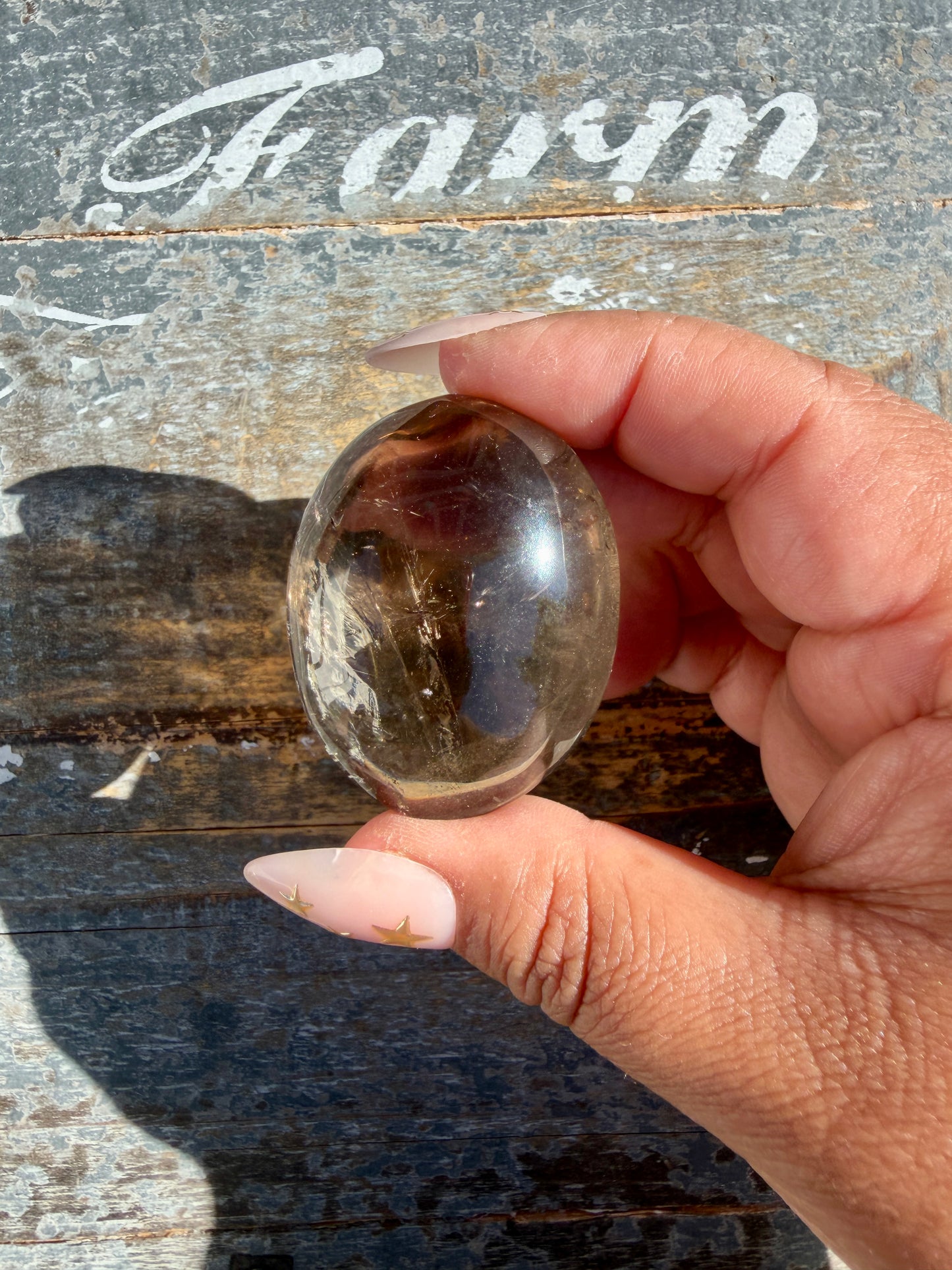 Gorgeous Smokey Quartz Palm Stone from Brazil | Opt U