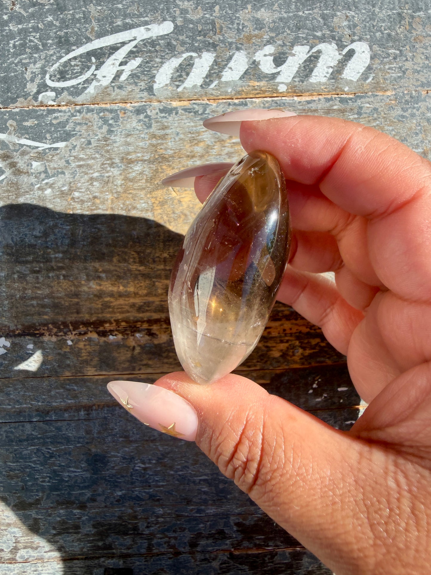 Gorgeous Smokey Quartz Palm Stone from Brazil | Opt W