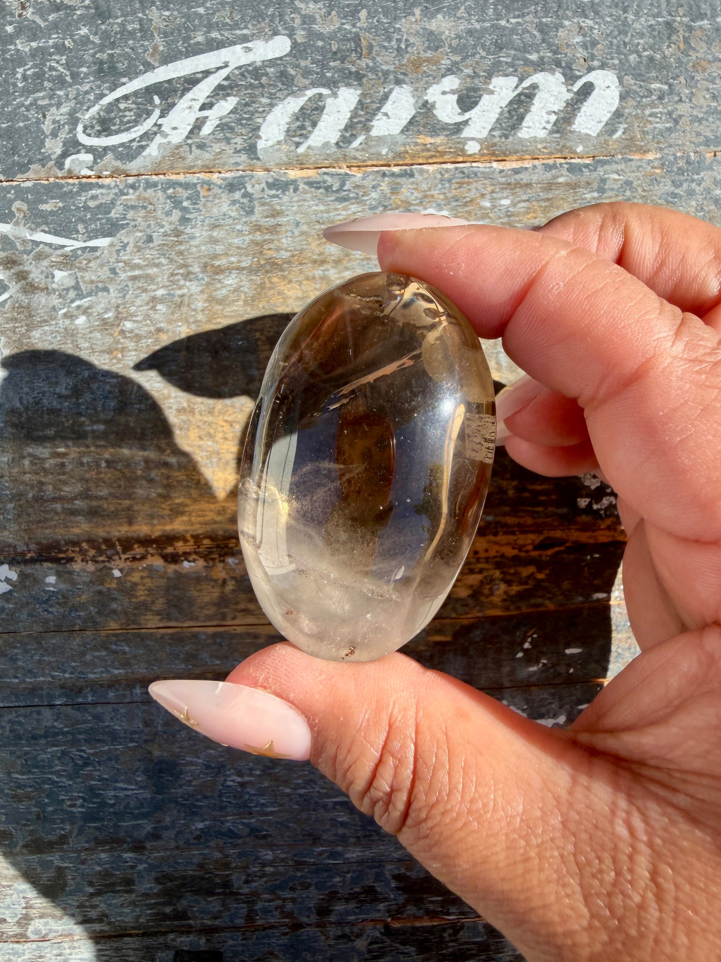 Gorgeous Smokey Quartz Palm Stone from Brazil | Opt W