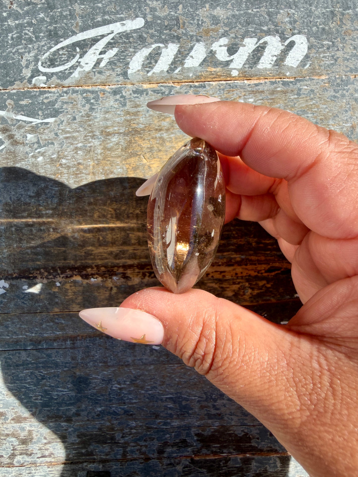 Gorgeous Smokey Quartz Palm Stone from Brazil | Opt Y