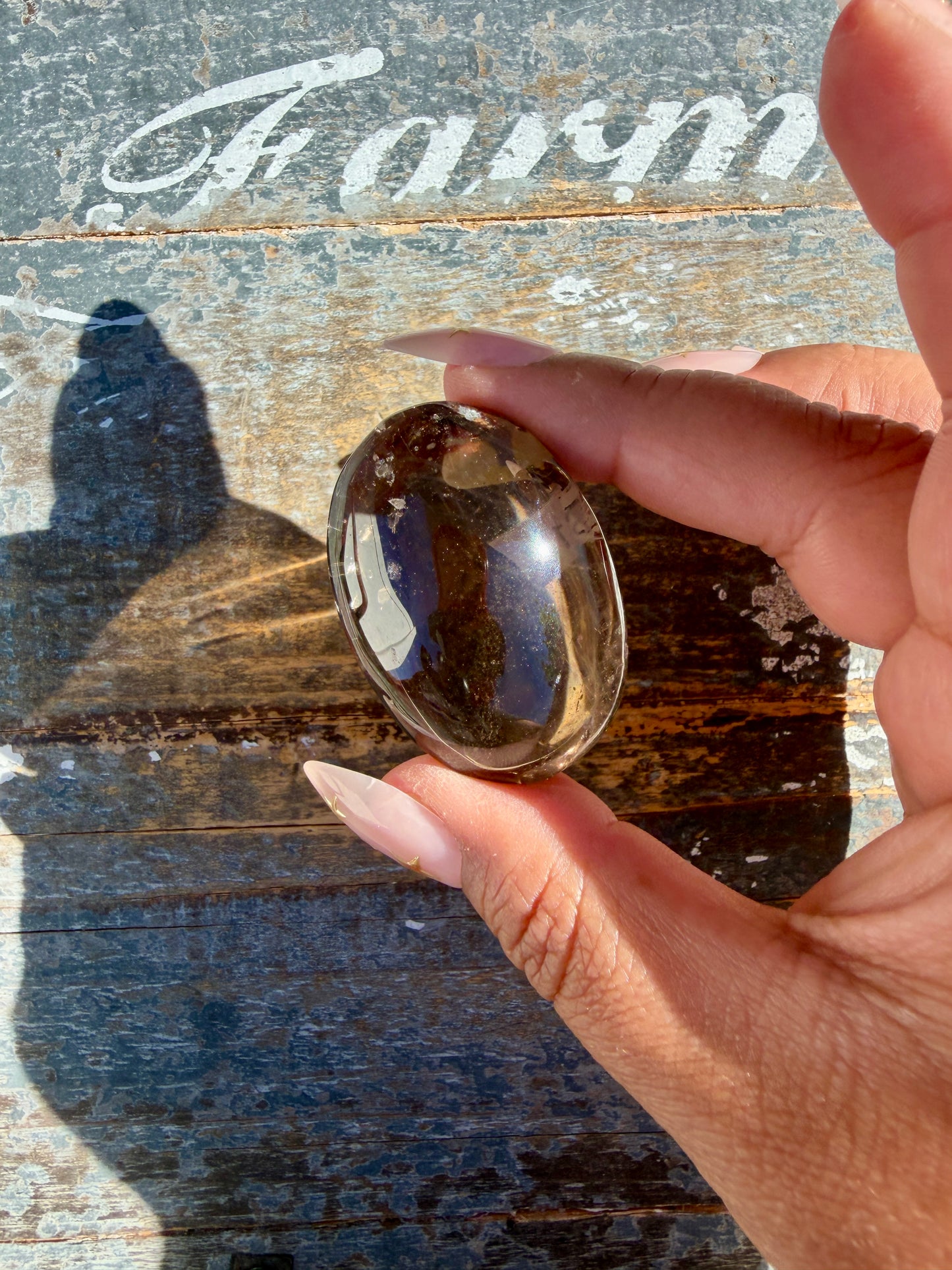 Gorgeous Smokey Quartz Palm Stone from Brazil | Opt Y