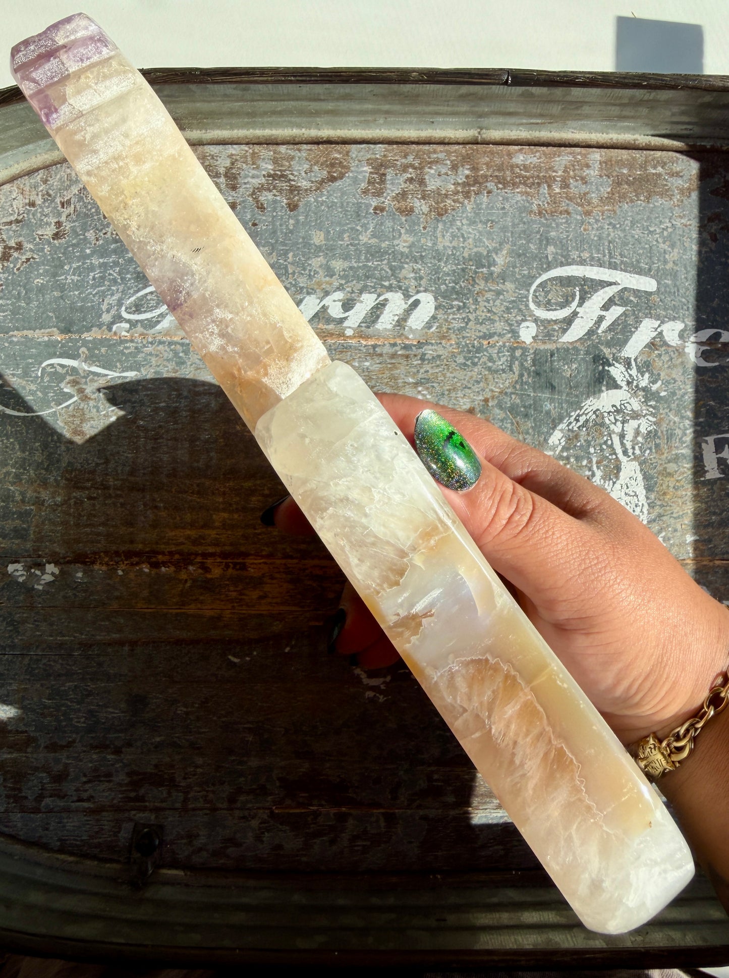 Gorgeous Amethyst, Quartz & Agate Guitar, Hand Carved in Brazil, Comes with a Free Stand | Opt J