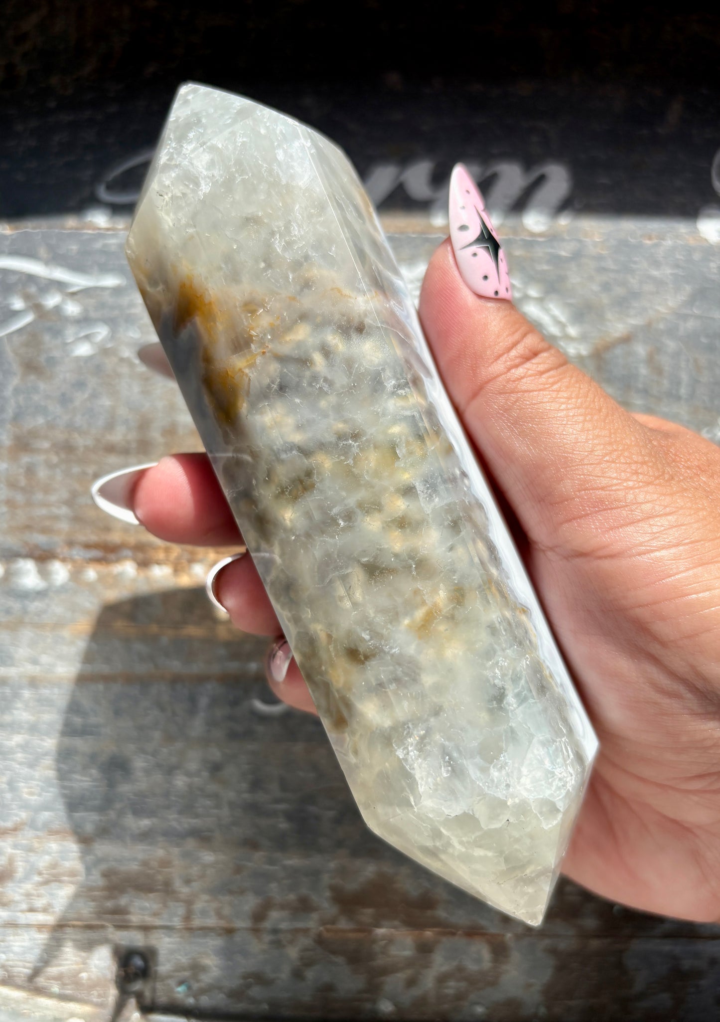 Gorgeous High Grade Agate Wand with Druzy from Brazil