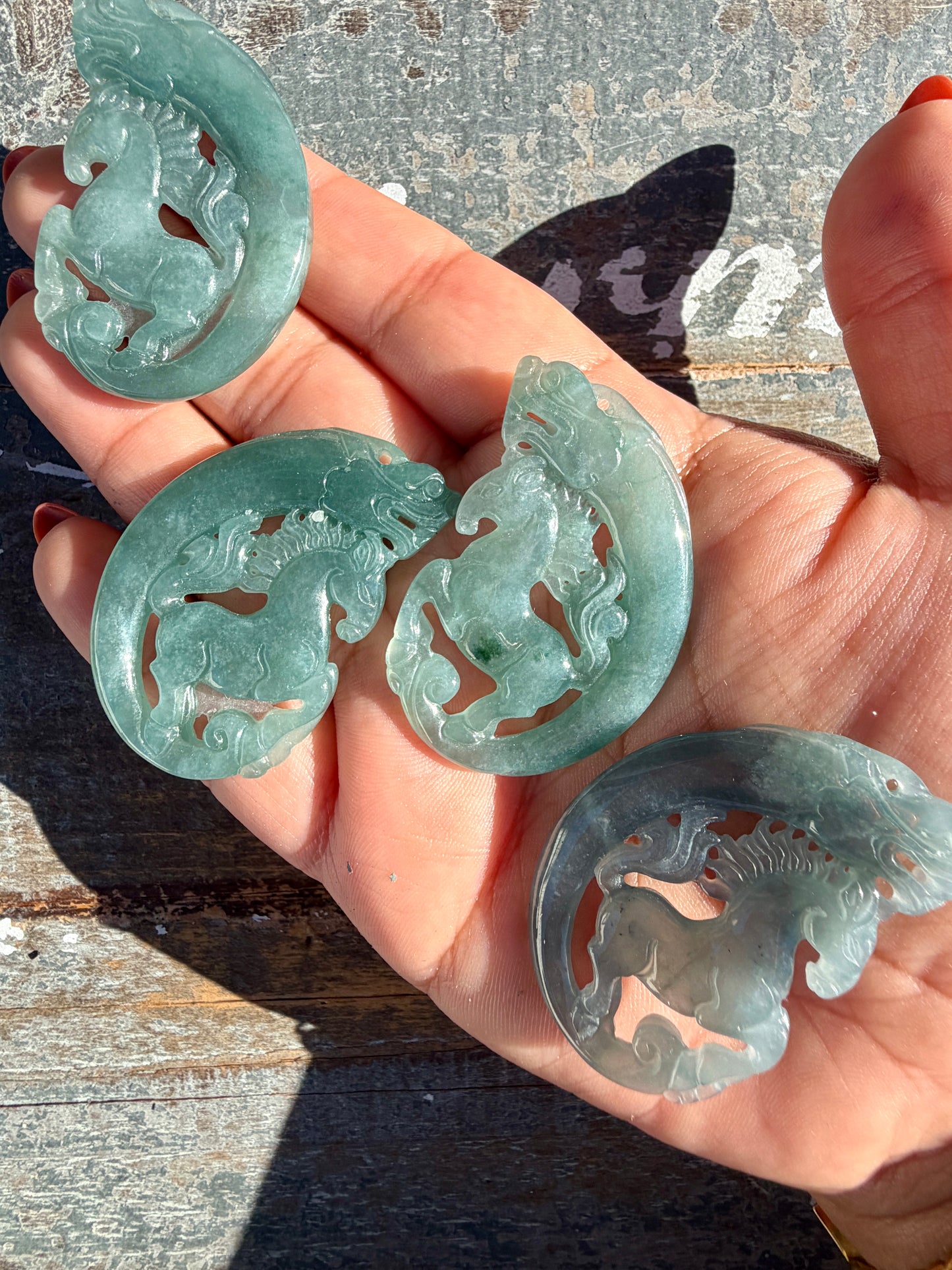 Blue Water Jade Horse (can be used as a pendent) | Intuitively Chosen